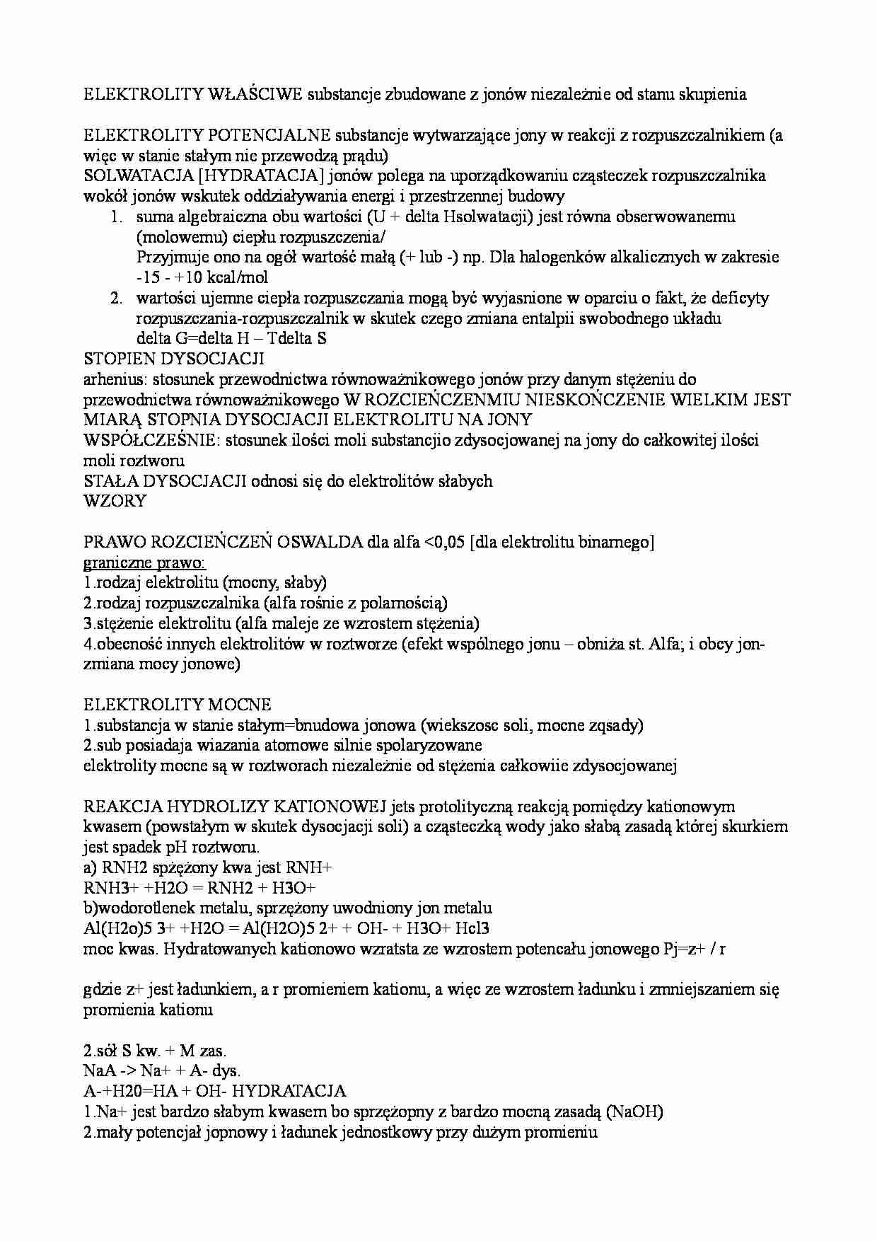 Chemia ogólna - zagadnienia na egzamin - strona 1