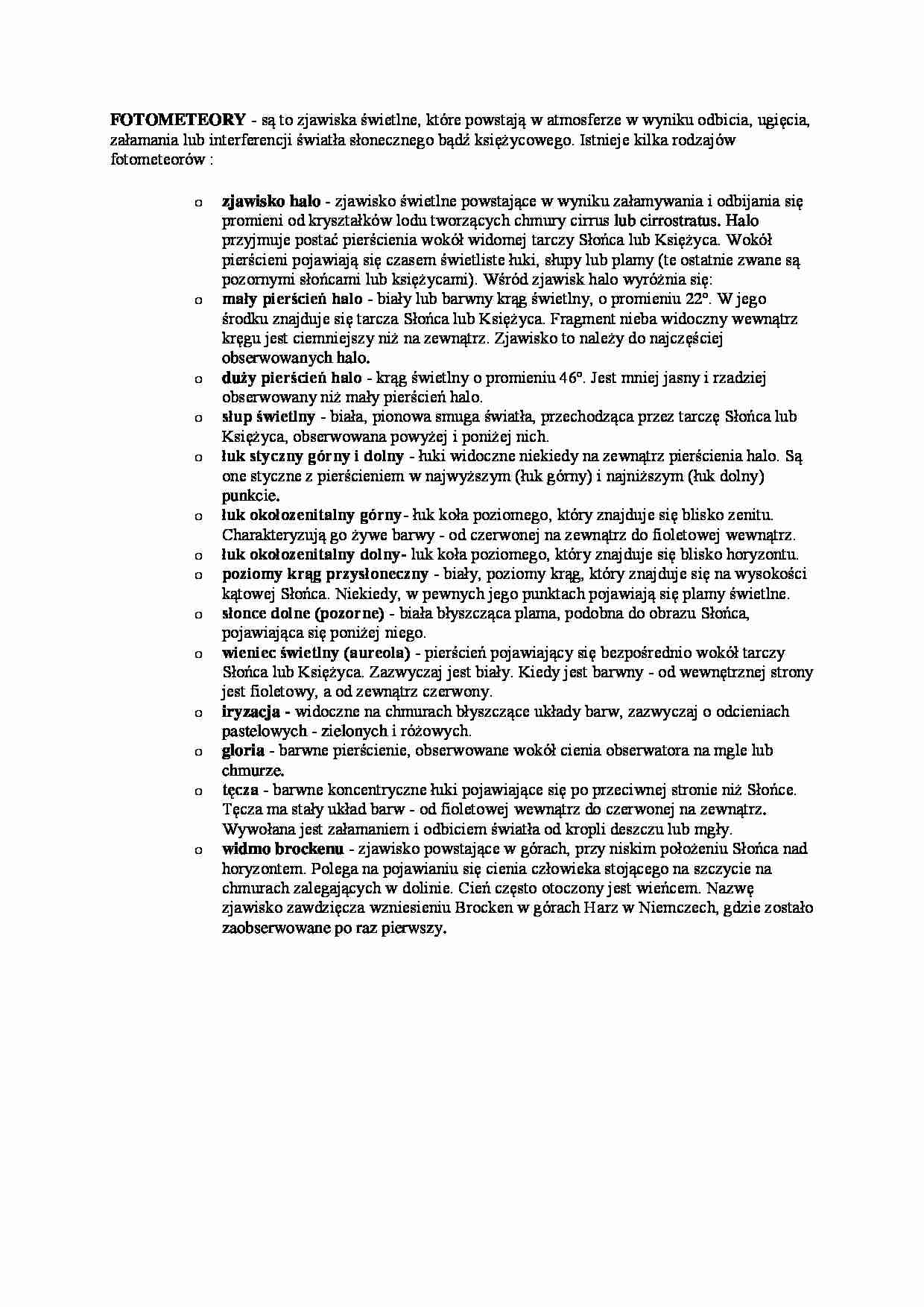 Wykład z meteorologii - Fotometeory - strona 1