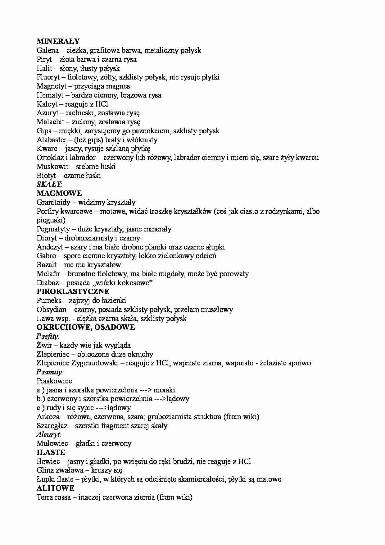 Jak rozróżnić skały oraz minerały - strona 1