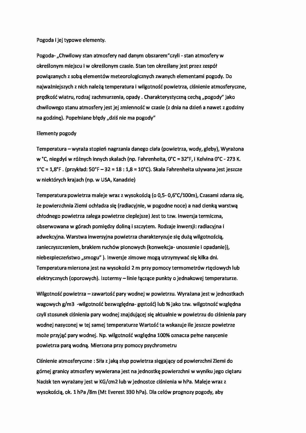 Pogoda i jej typowe elementy - strona 1