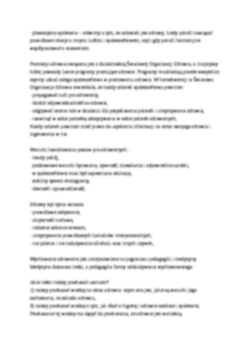 Wychowanie zdrowotne - pedagogika - strona 2