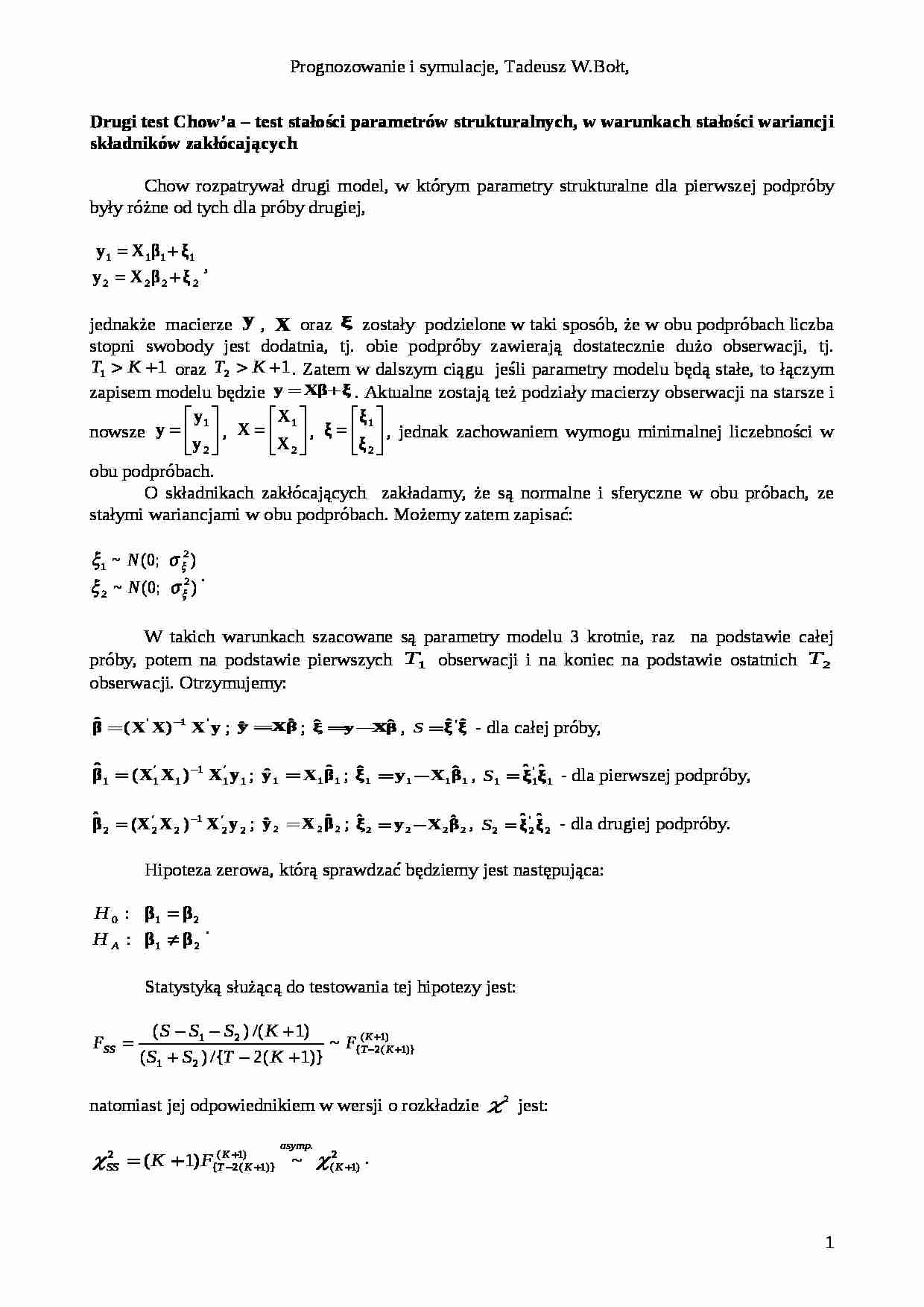 Drugi test Chowa - opracowanie - strona 1