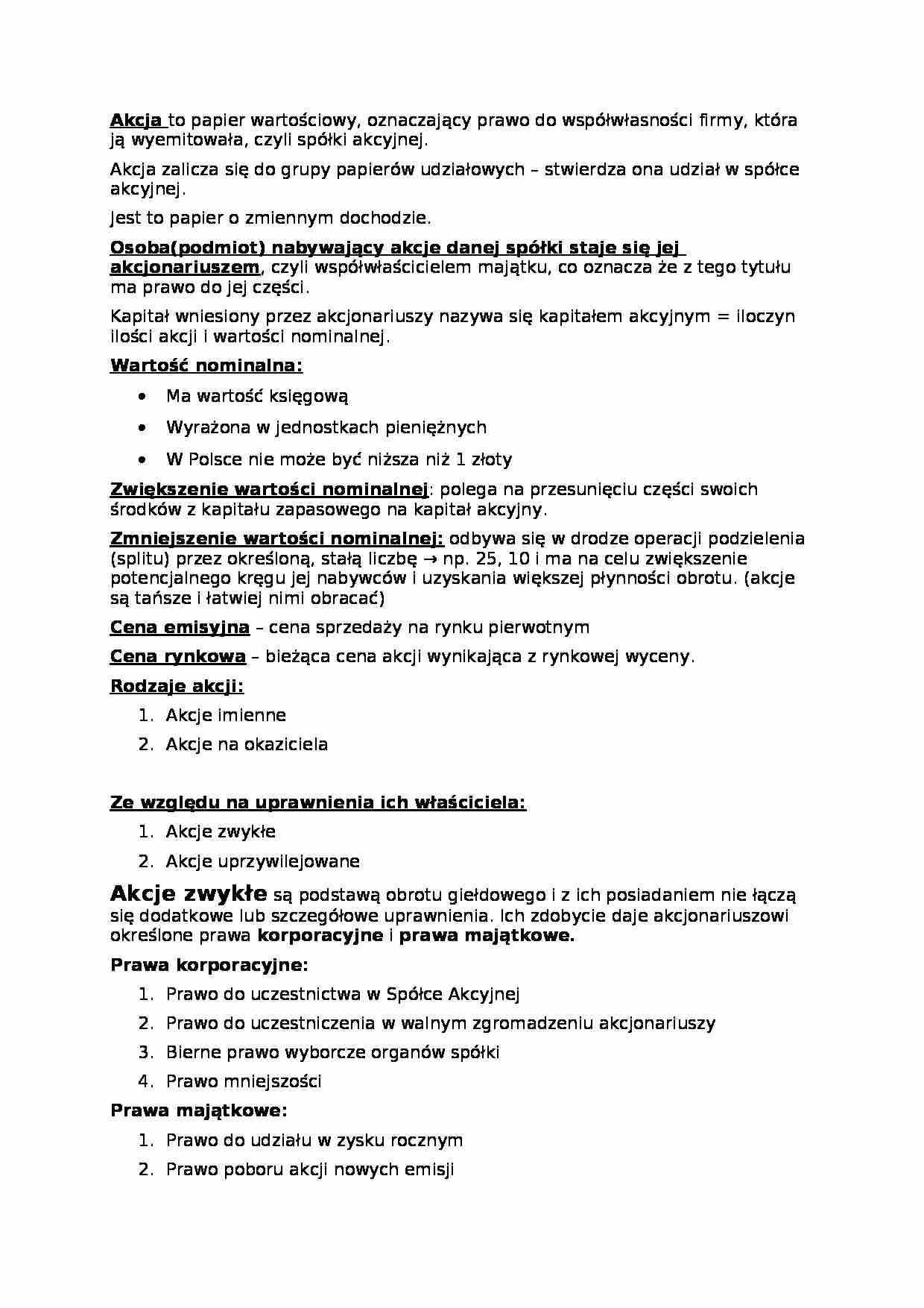 Papier wartościowy - wykład - strona 1