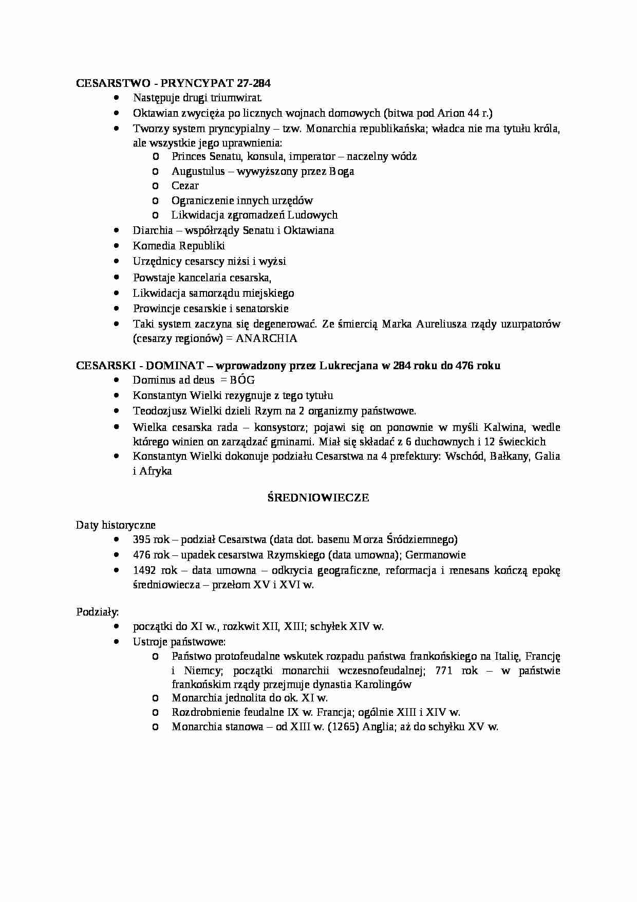 Cesarstwo pryncypat - wykład - strona 1