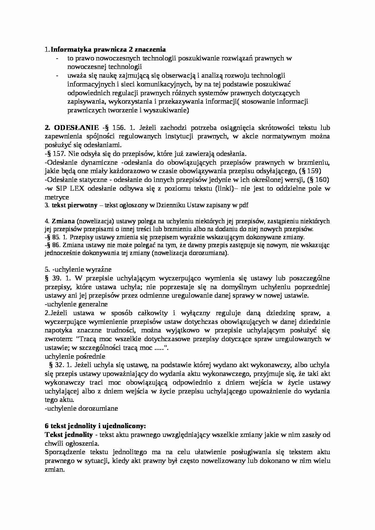 Informatyka prawnicza - wykład - strona 1