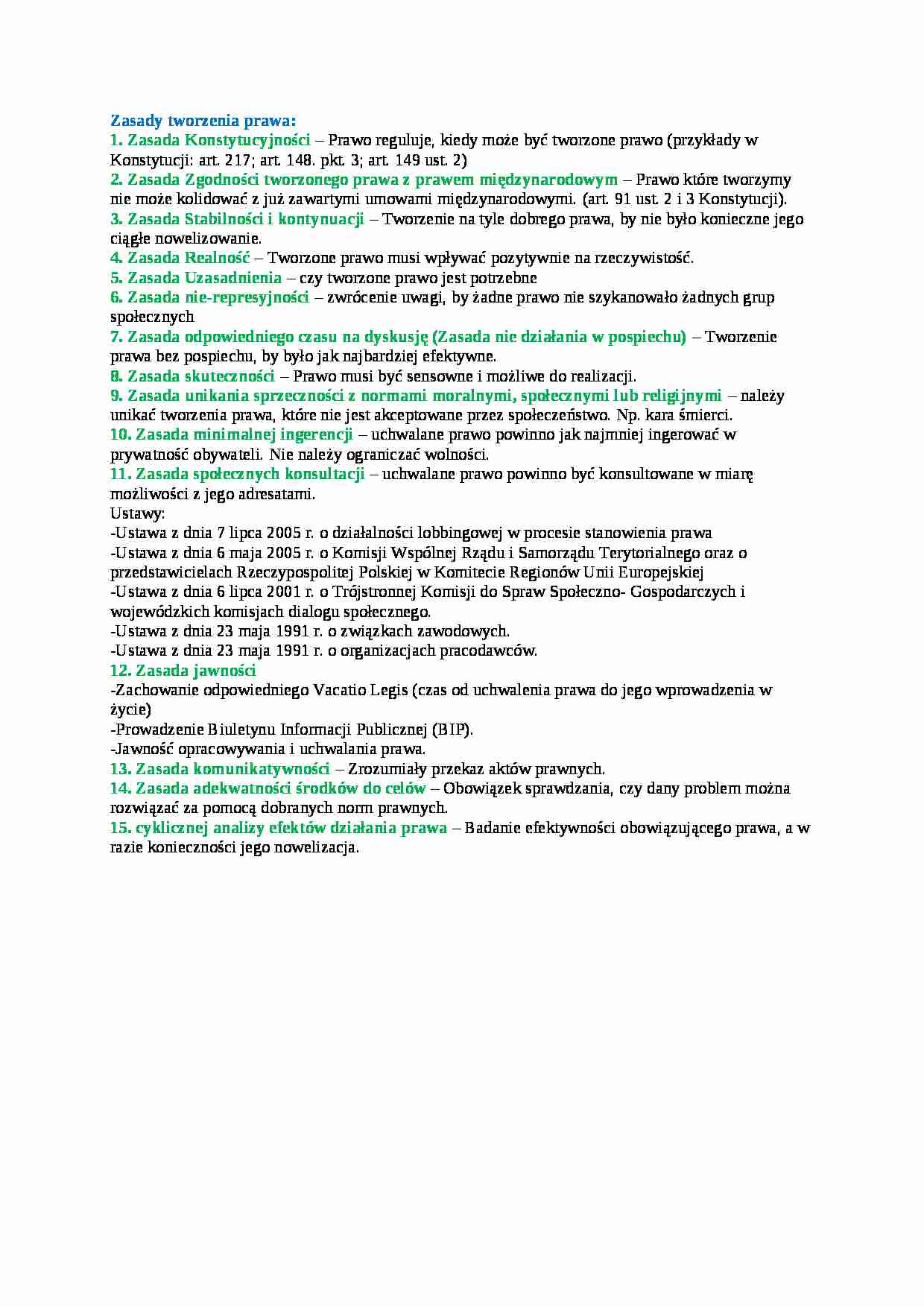 Zasady tworzenia prawa - wykład - strona 1