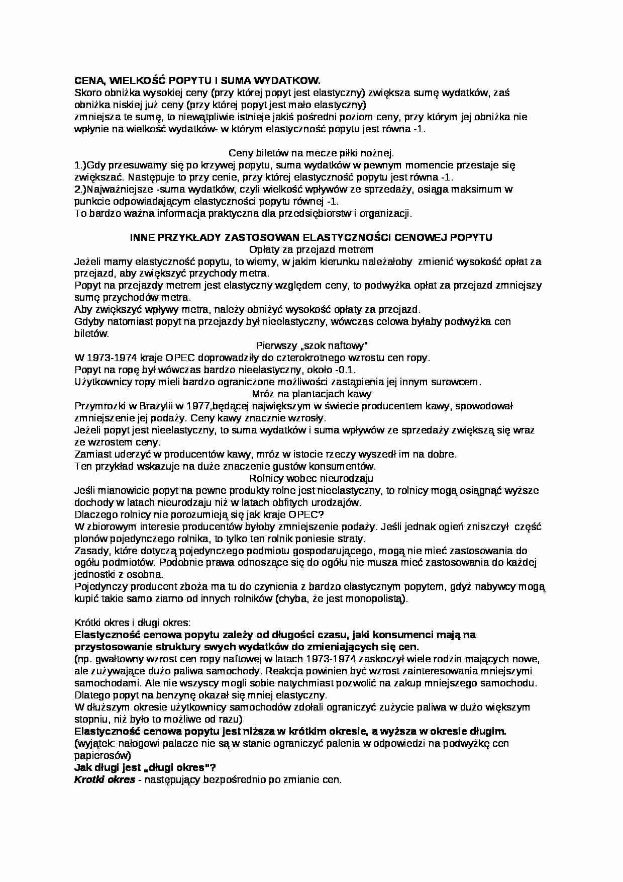 Popyt i suma wydatków - wykład - strona 1