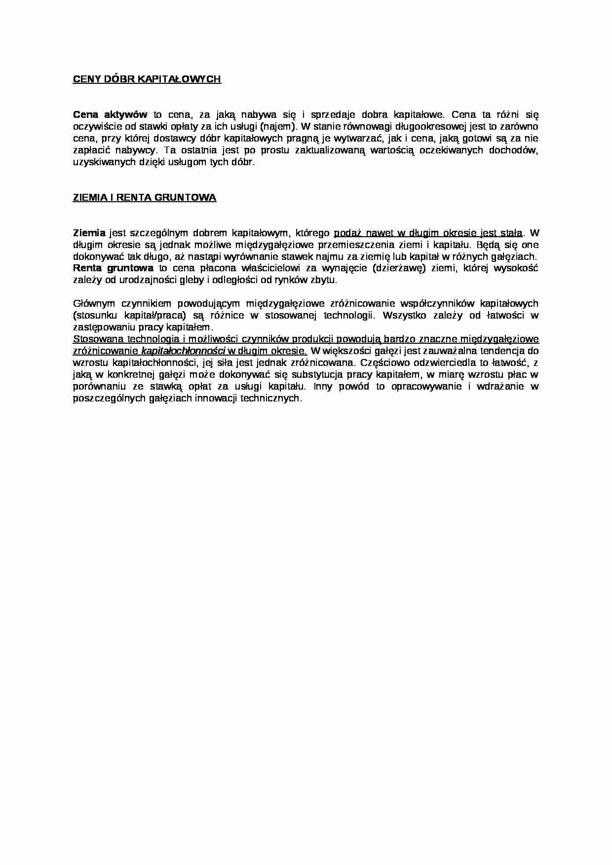 Ceny dóbr kapitałowych - wykład - strona 1