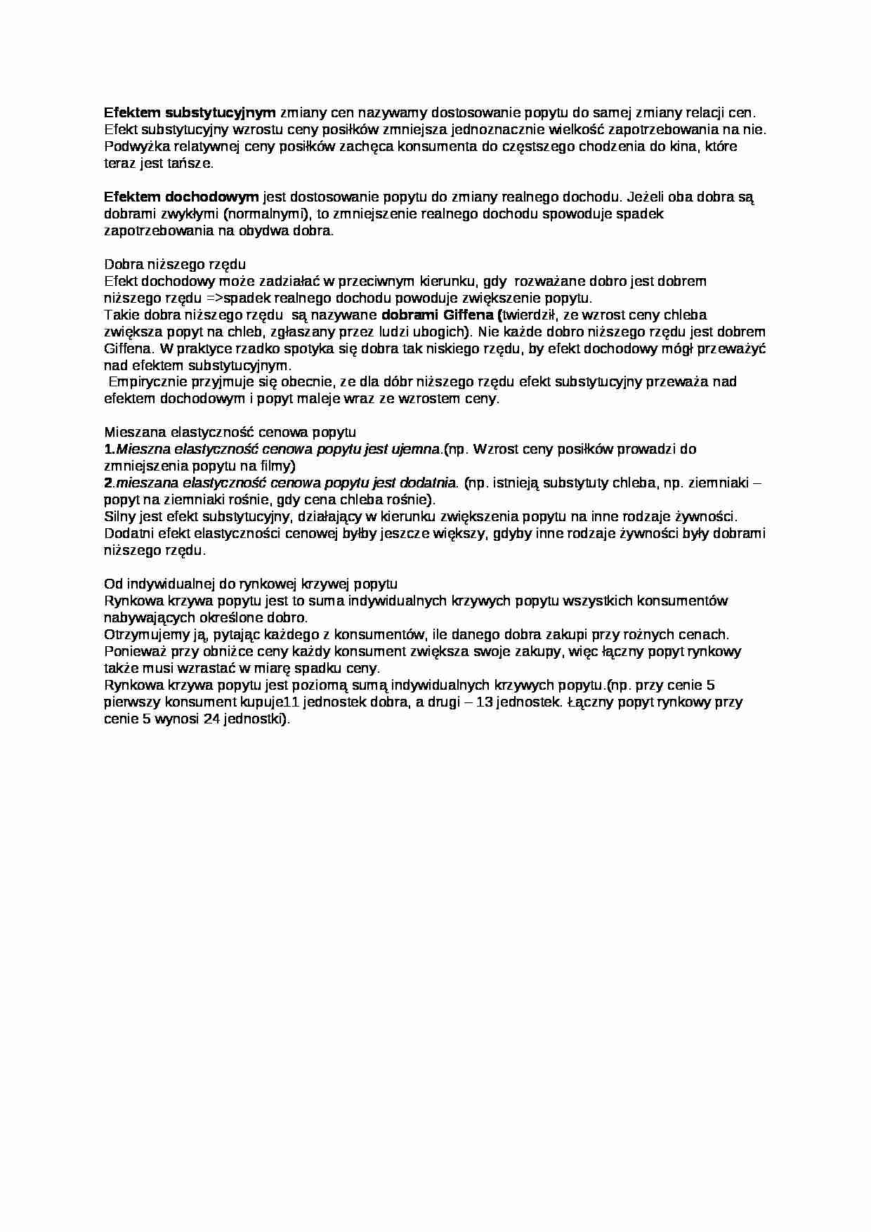 Efekt substytucyjny - opracowanie - strona 1