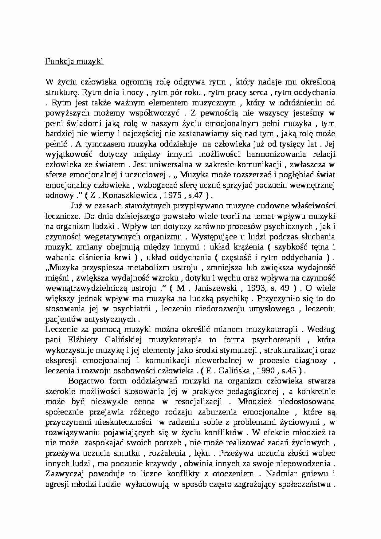 Funkcja muzyki- pedagogika - strona 1