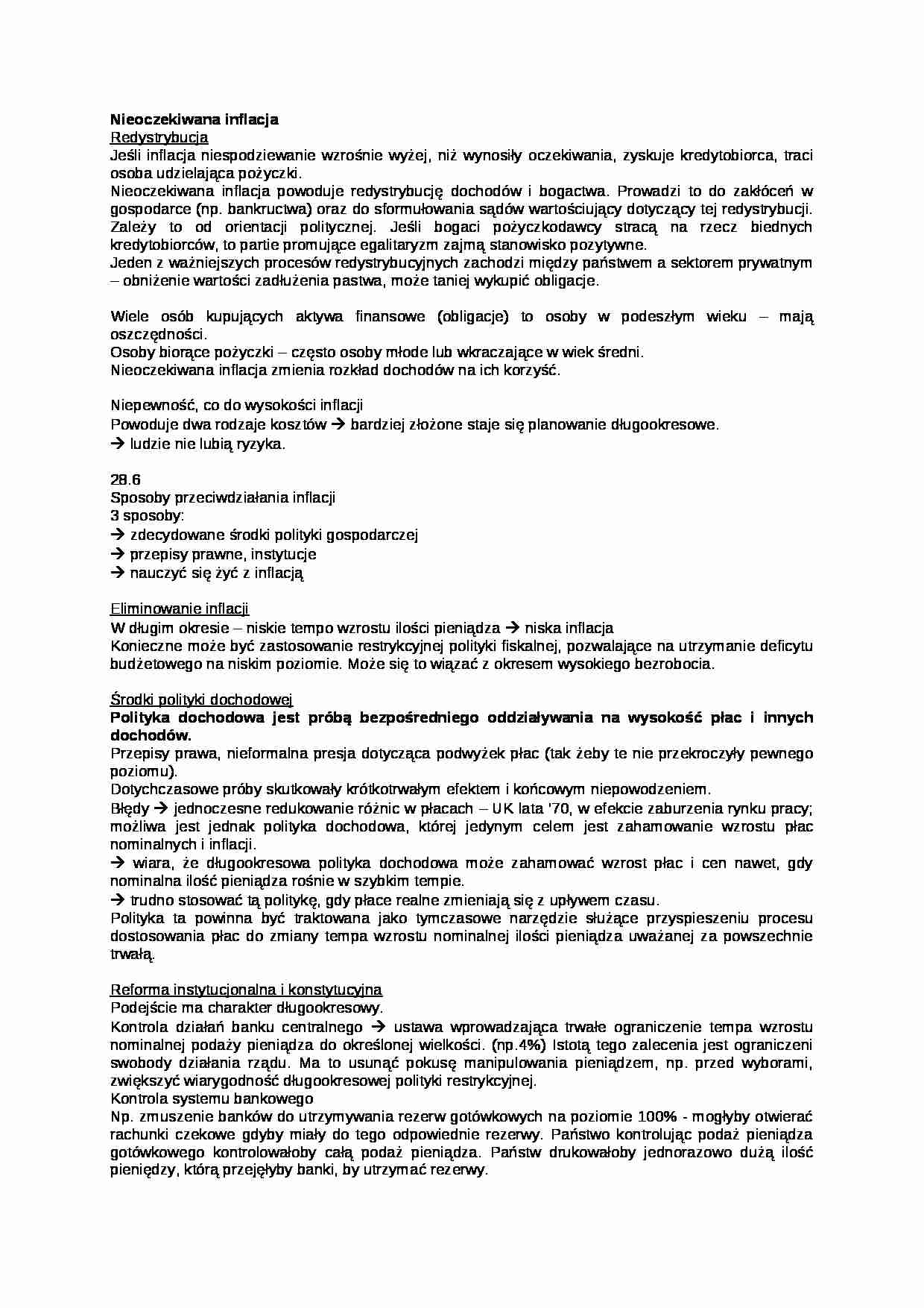 Nieoczekiwana inflacja - wykład - strona 1