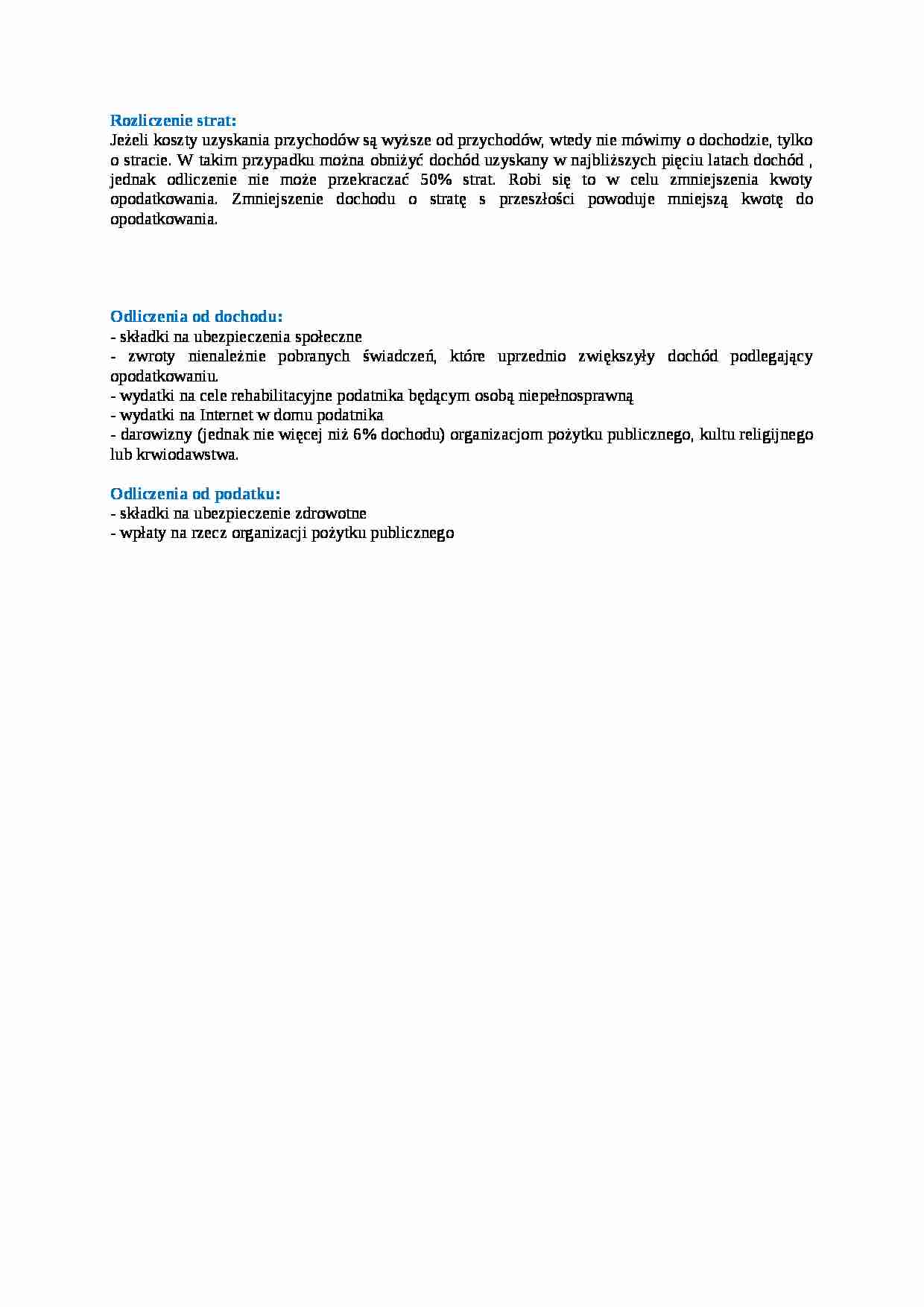 Rozliczenie strat - opracowanie - strona 1