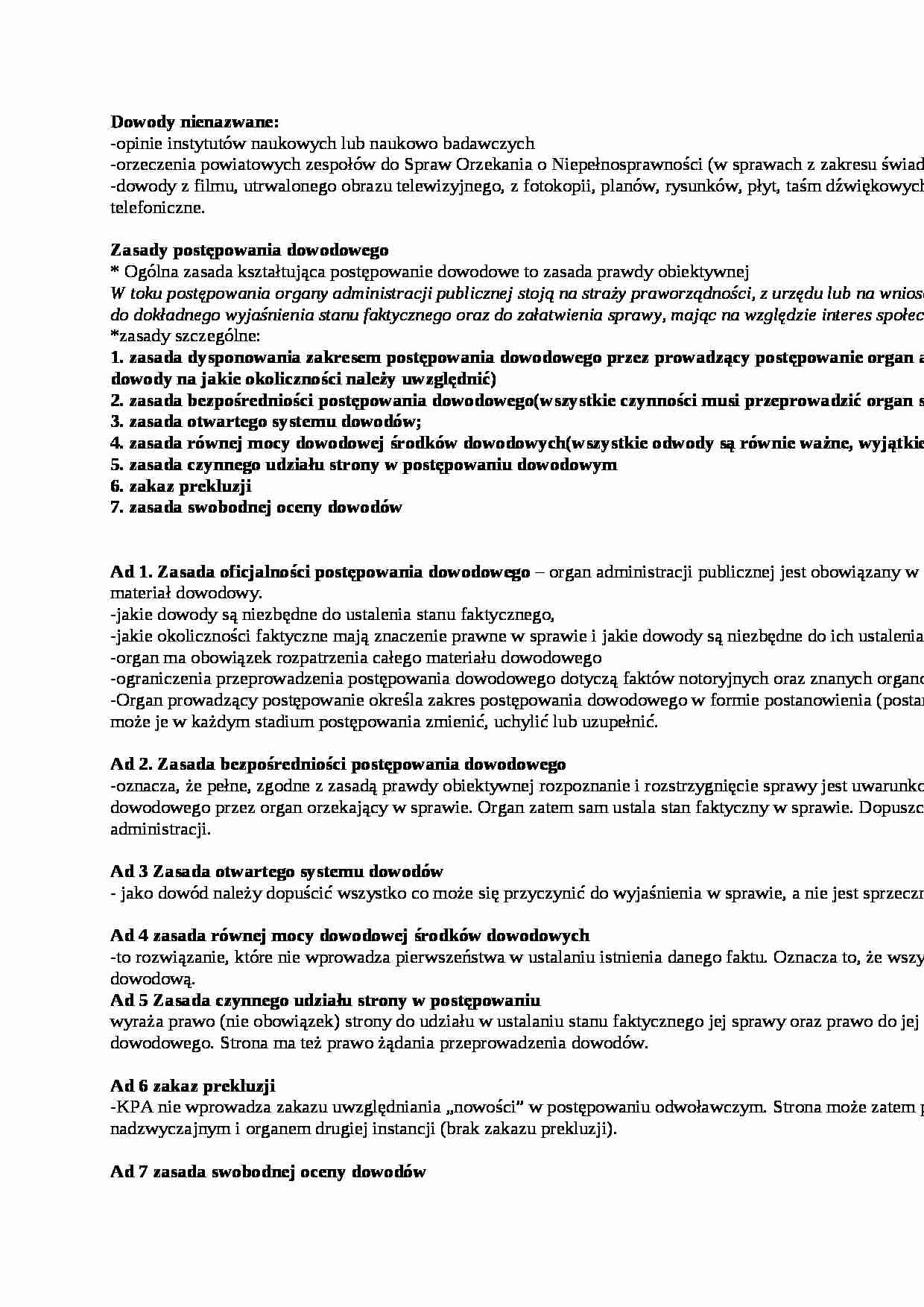 Dowody nienazwane - wykład - strona 1