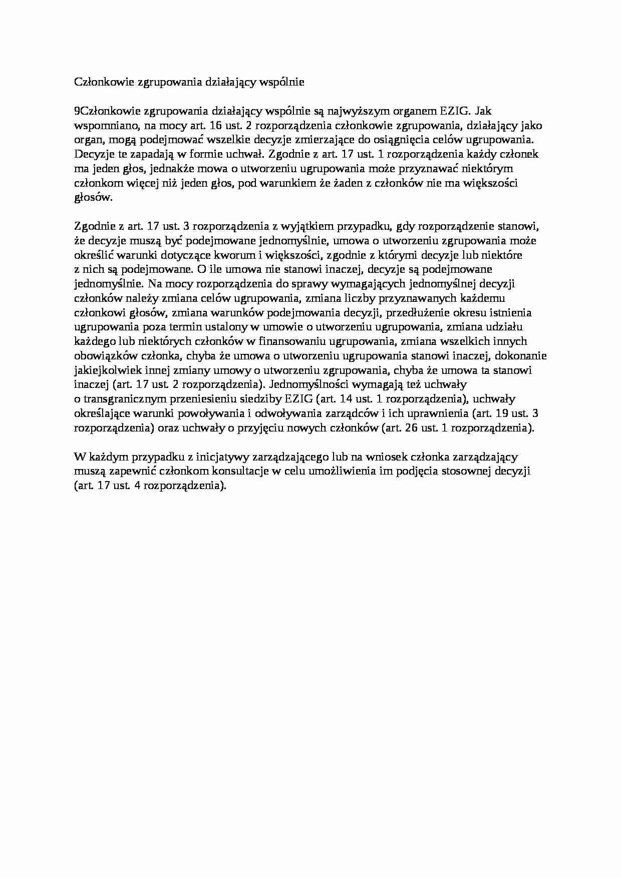 Członkowie zgrupowania działający wspólnie - wykład - strona 1