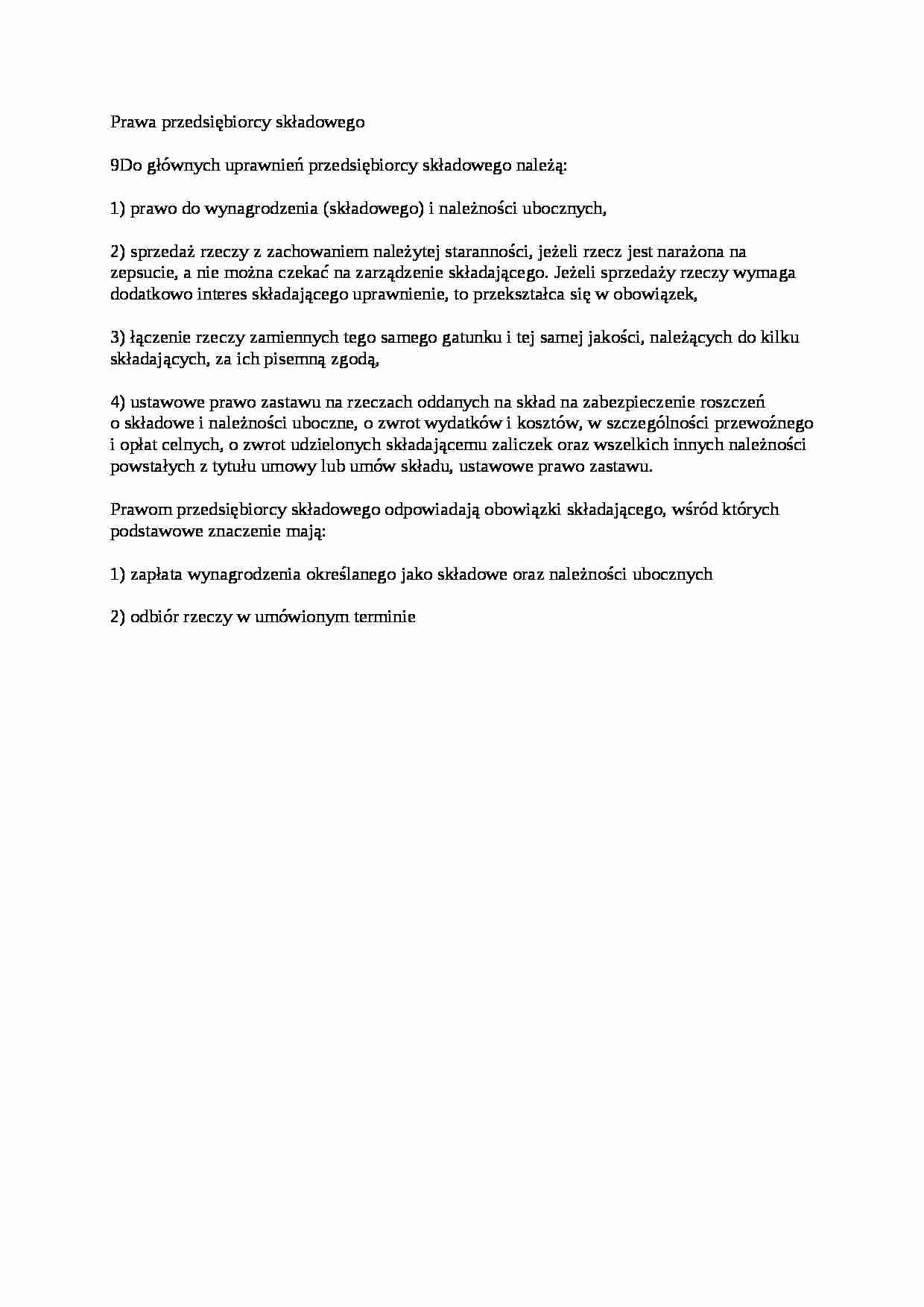 Prawa przedsiębiorcy składowego - wykład - strona 1