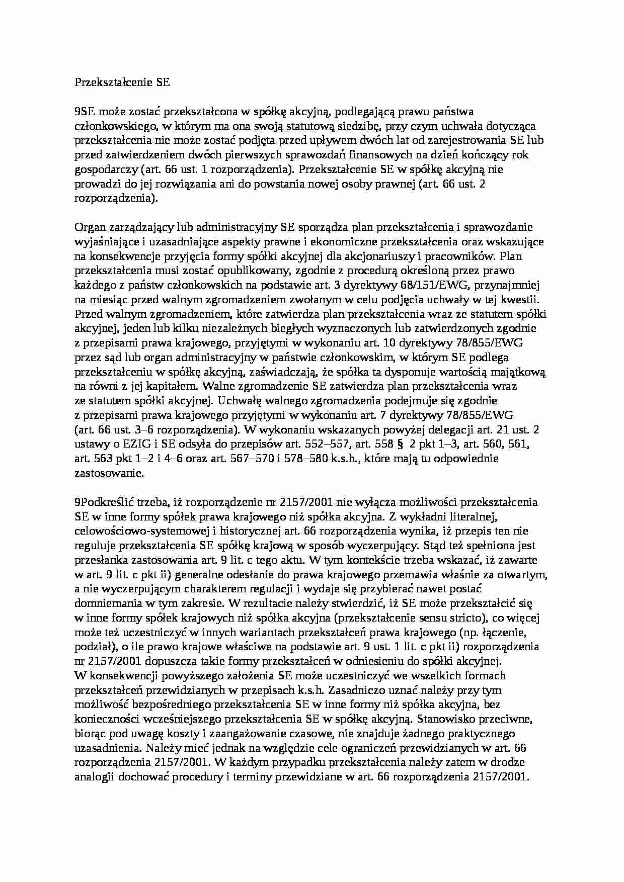Przekształcenie SE - wykład - strona 1