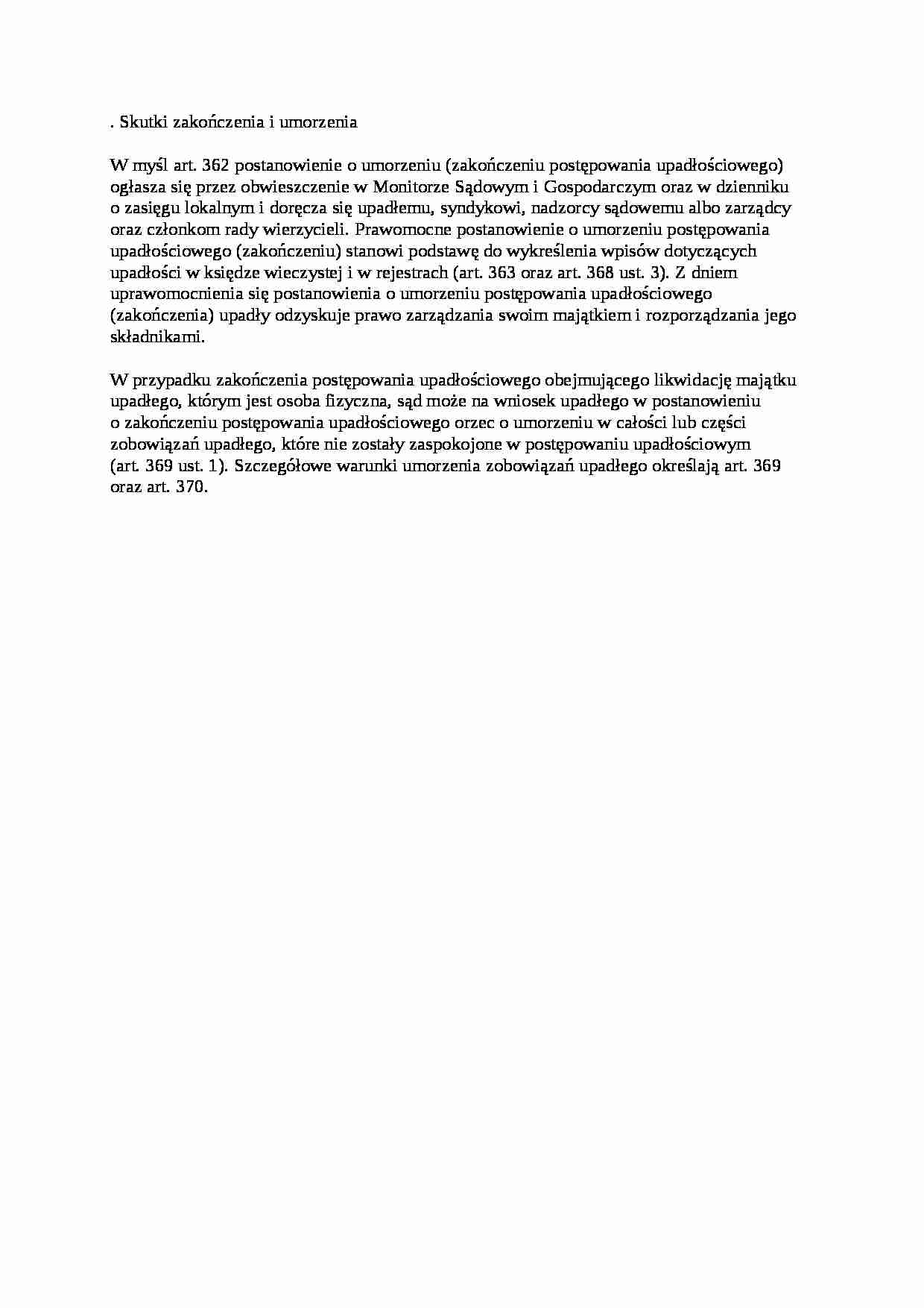 Skutki zakończenia i umorzenia - opracowanie - strona 1