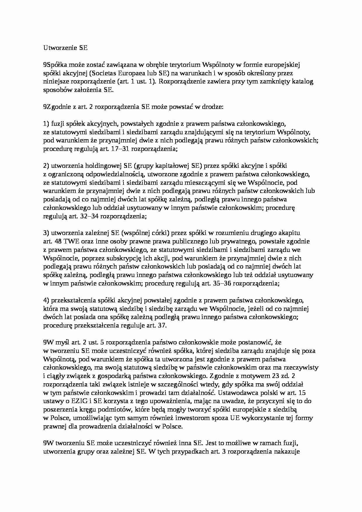 Utworzenie SE - wykład - strona 1