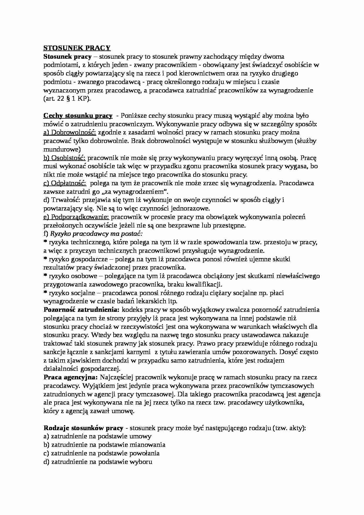 Stosunek pracy - wykład - strona 1