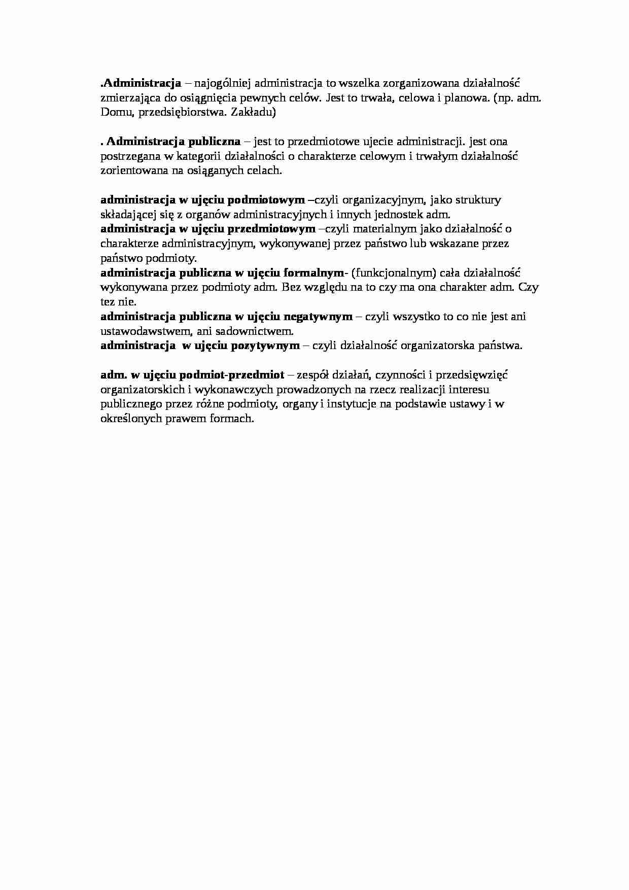 Administracja - wykład - strona 1