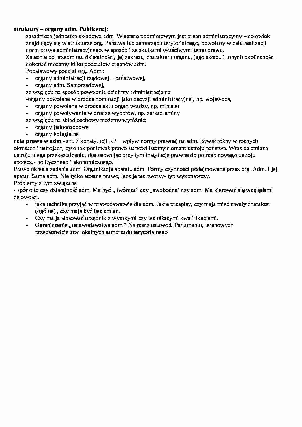 Struktury administracji publicznej - wykład - strona 1