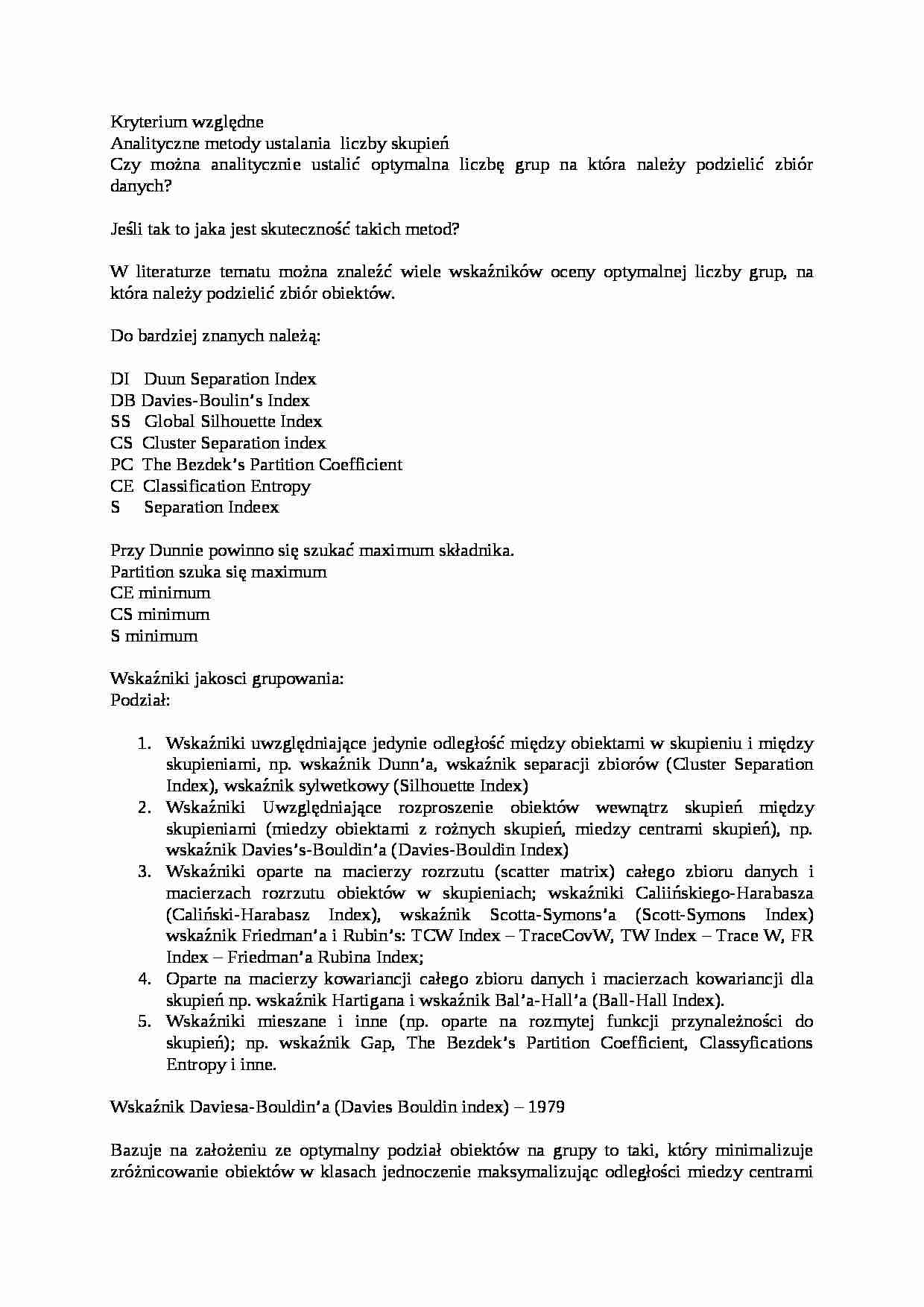 Analiza Wielowymiarowa - wskaźniki - wykład - strona 1