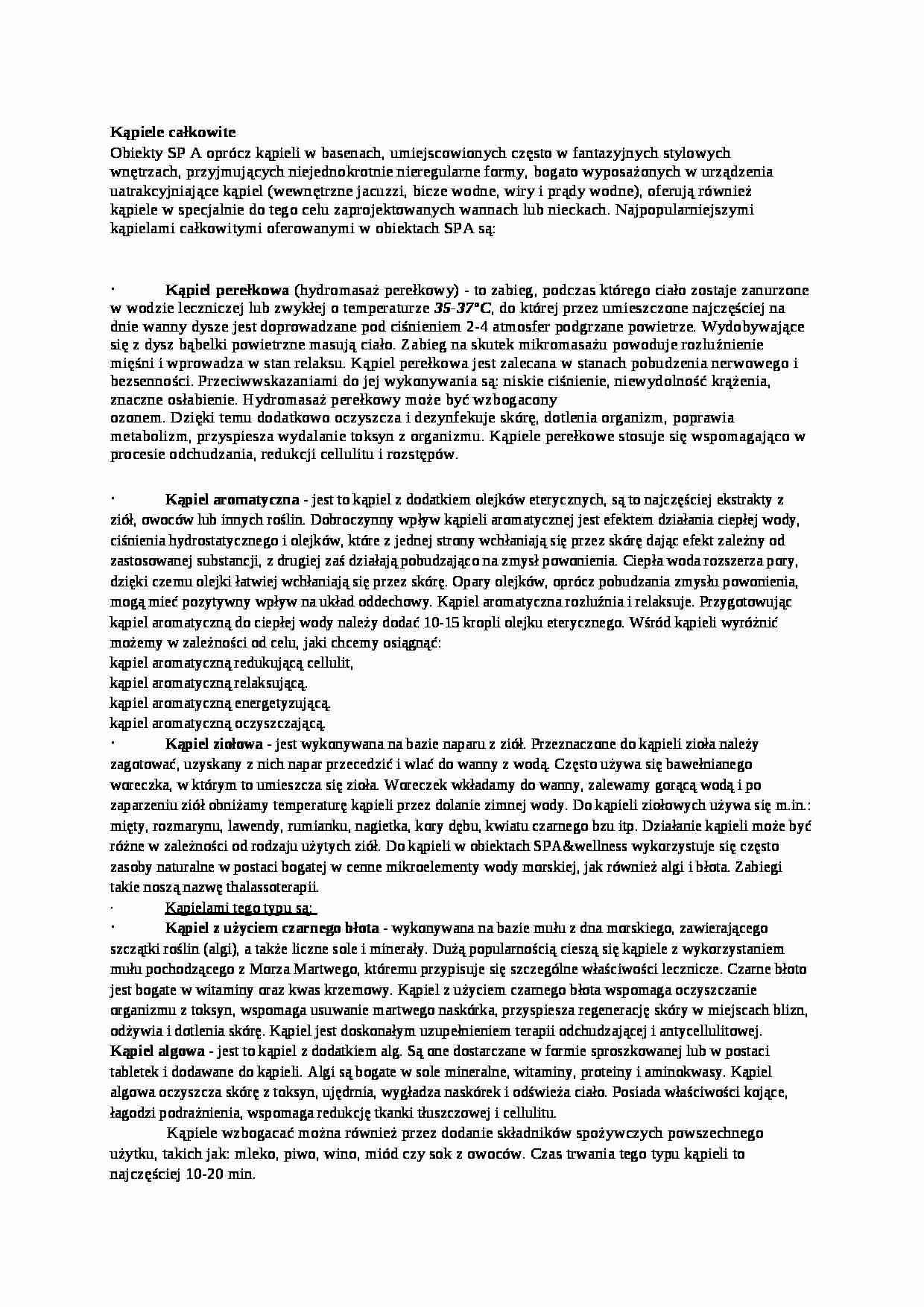 Kąpiele całkowite - wykład - strona 1