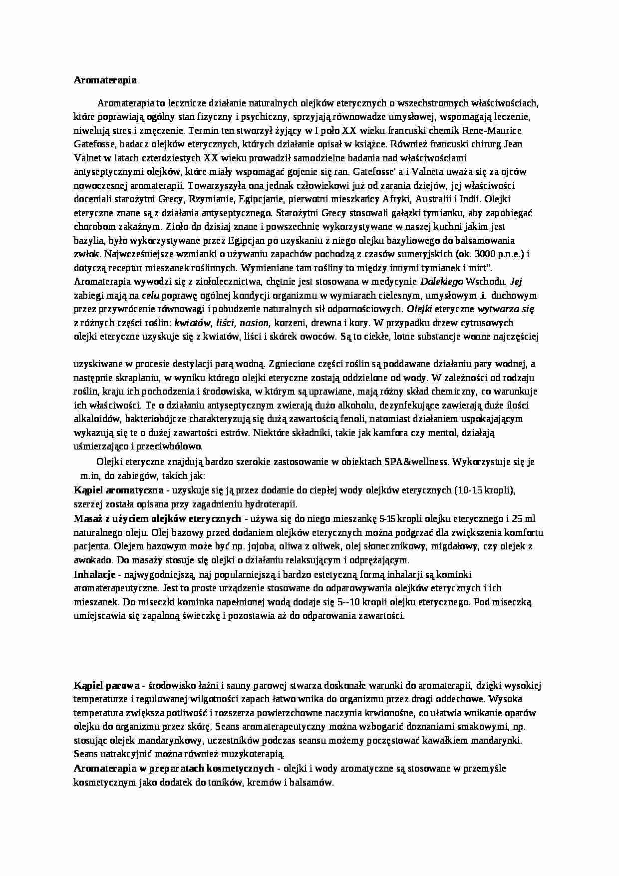 Aromaterapia - wykład - strona 1
