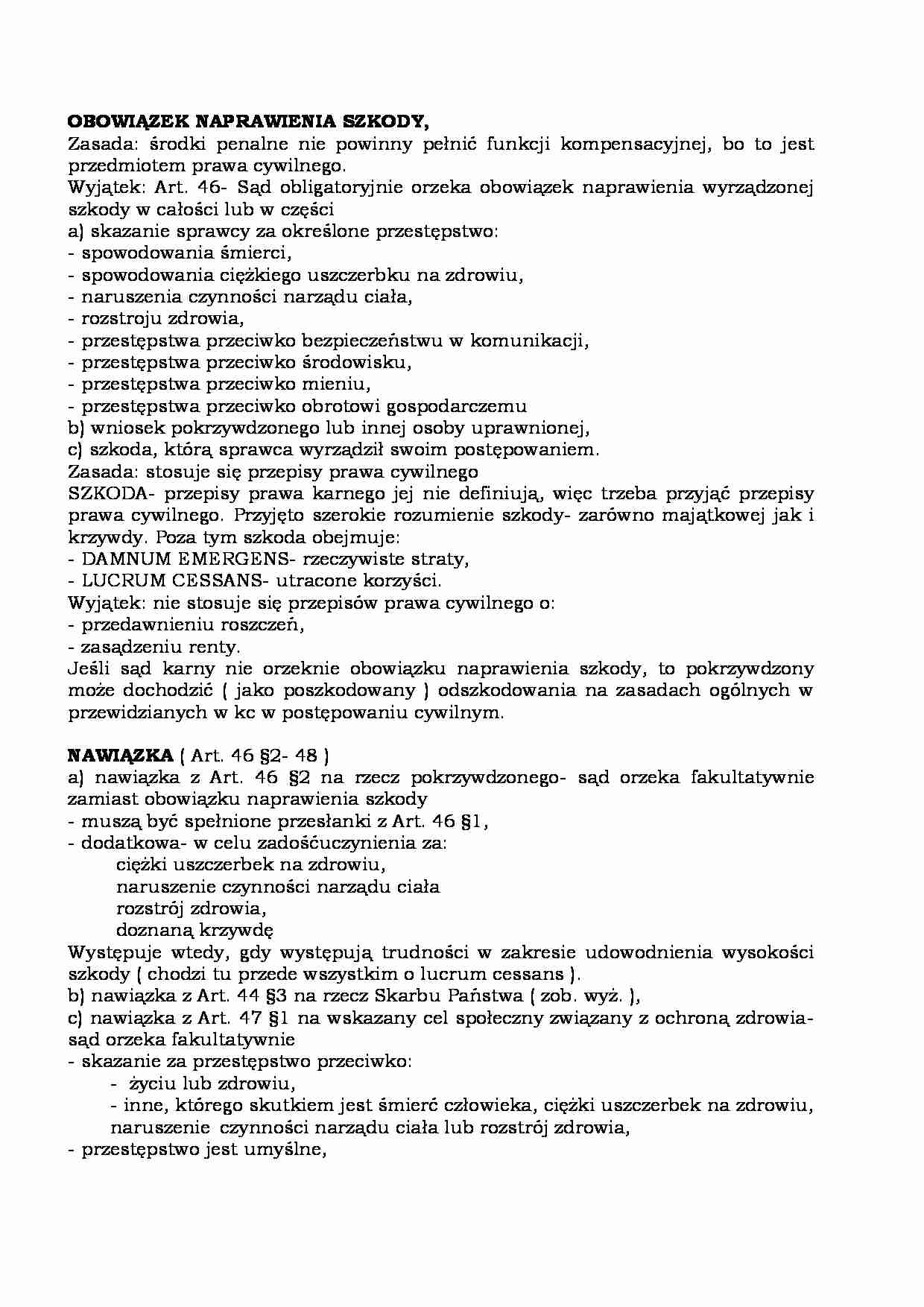 Środki karne - opracowanie  - strona 1