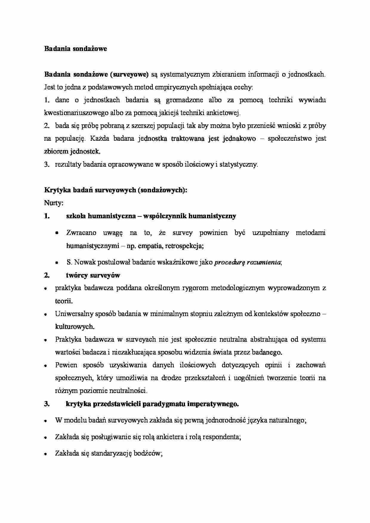 Badania sondażowe - wykład  - strona 1