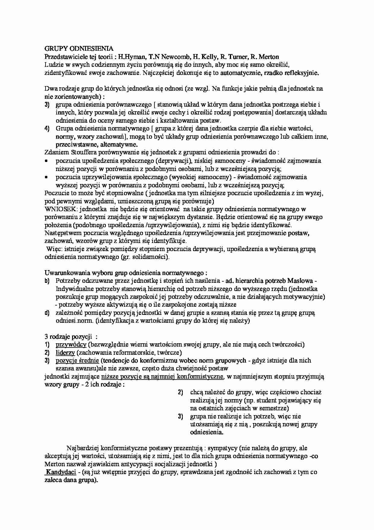 Grupy odniesienia - opracowanie  - strona 1