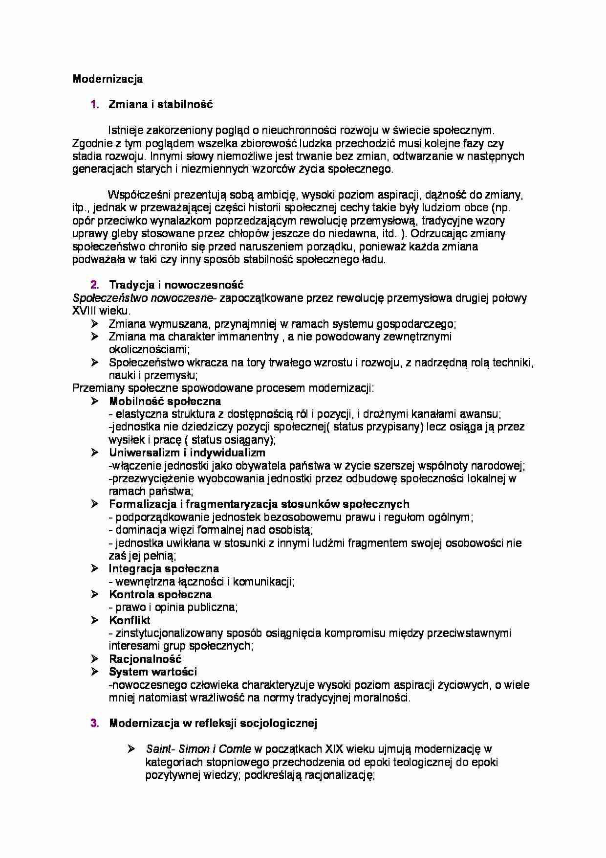 Modernizacja - opracowanie zagadnienia  - strona 1