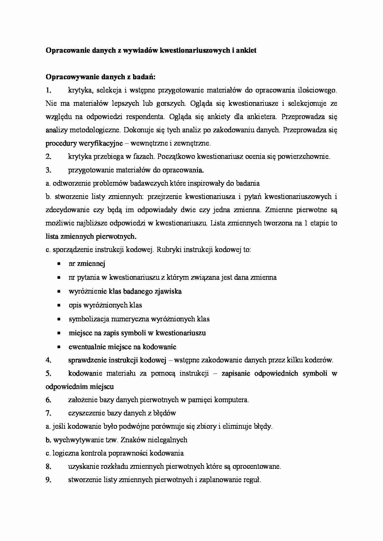 Dane z wywiadów kwestionariuszowych - wykład  - strona 1