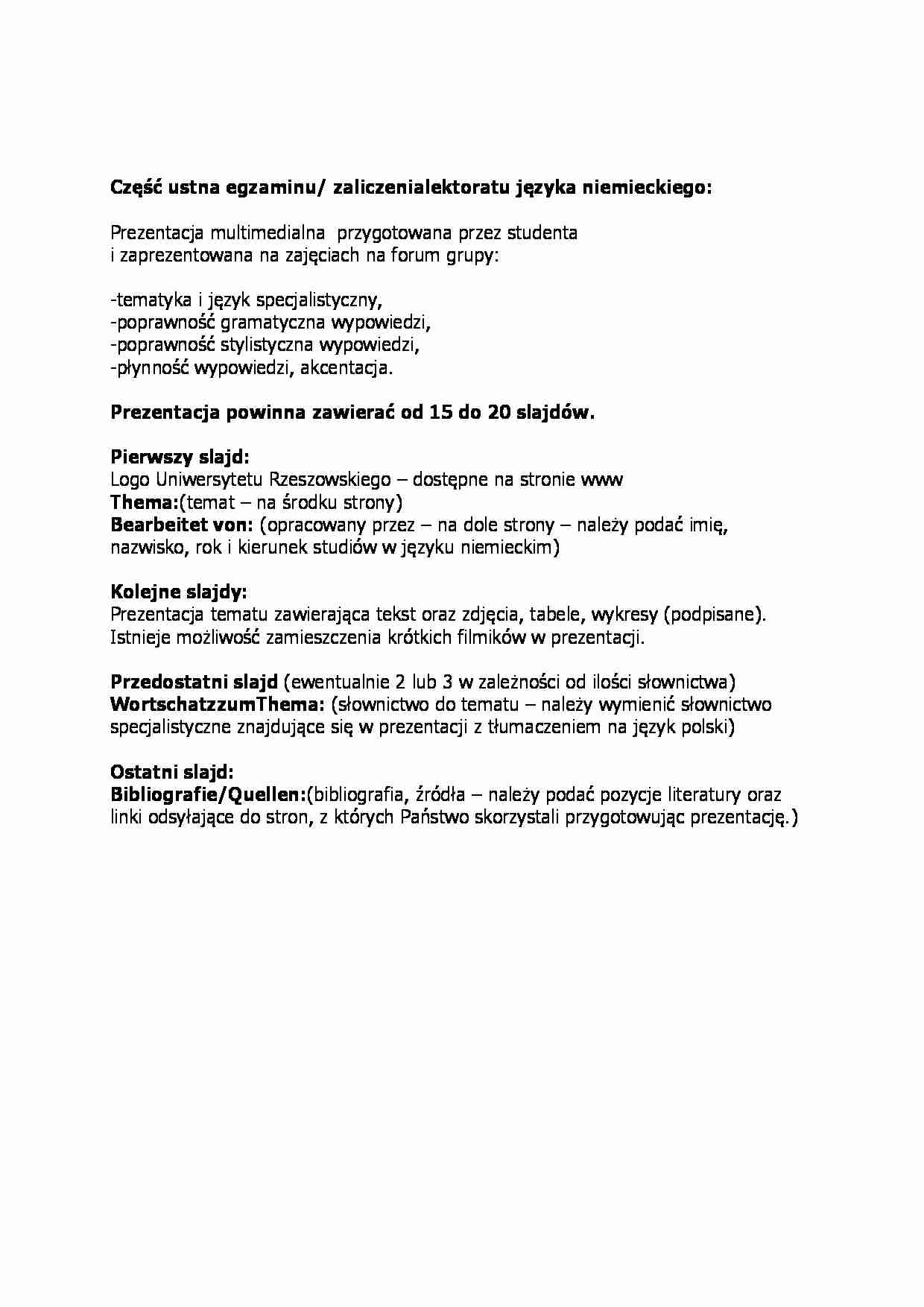 Część ustna egzaminu - strona 1