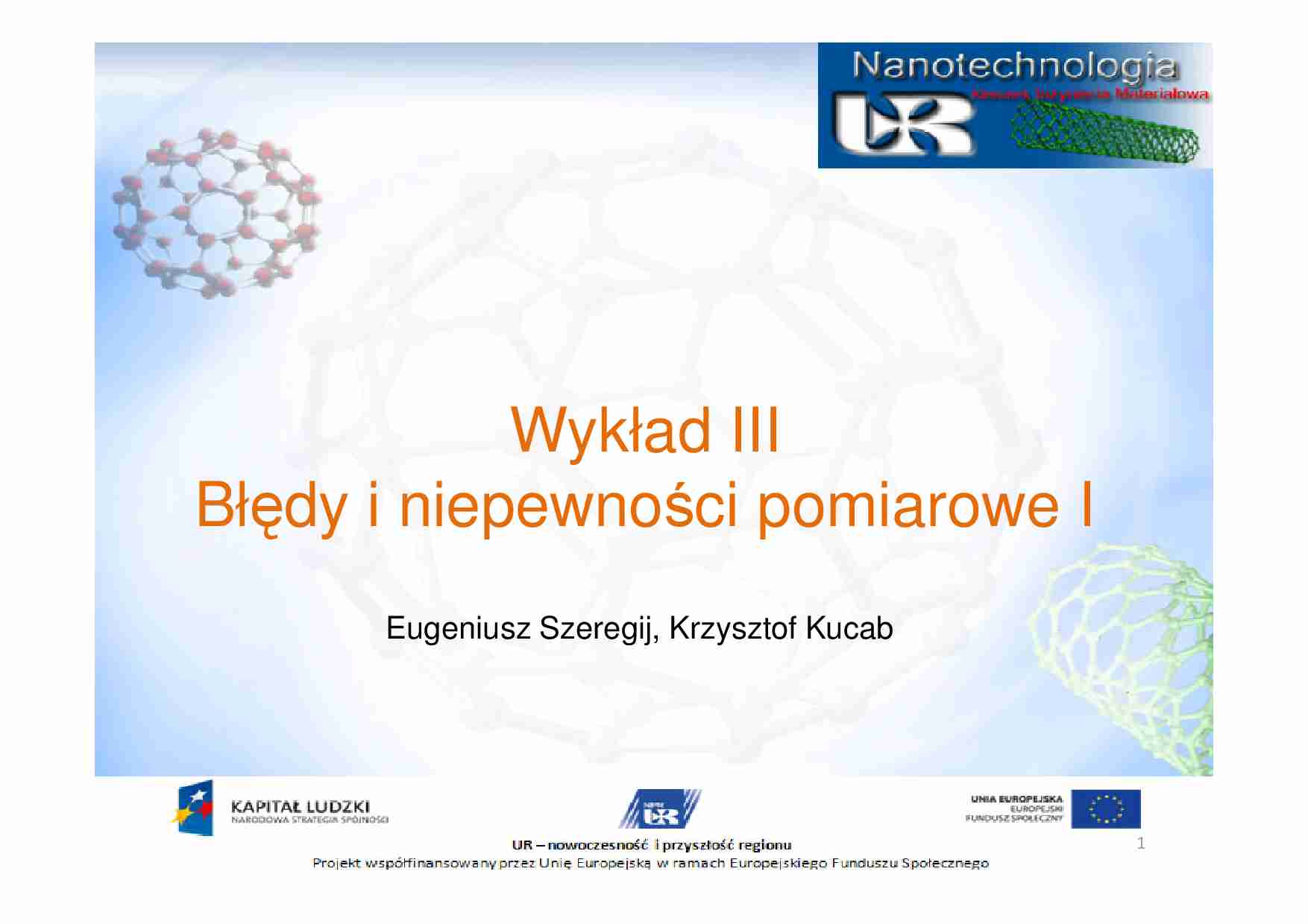 Błędy i niepewności pomiarowe - wykład. - strona 1