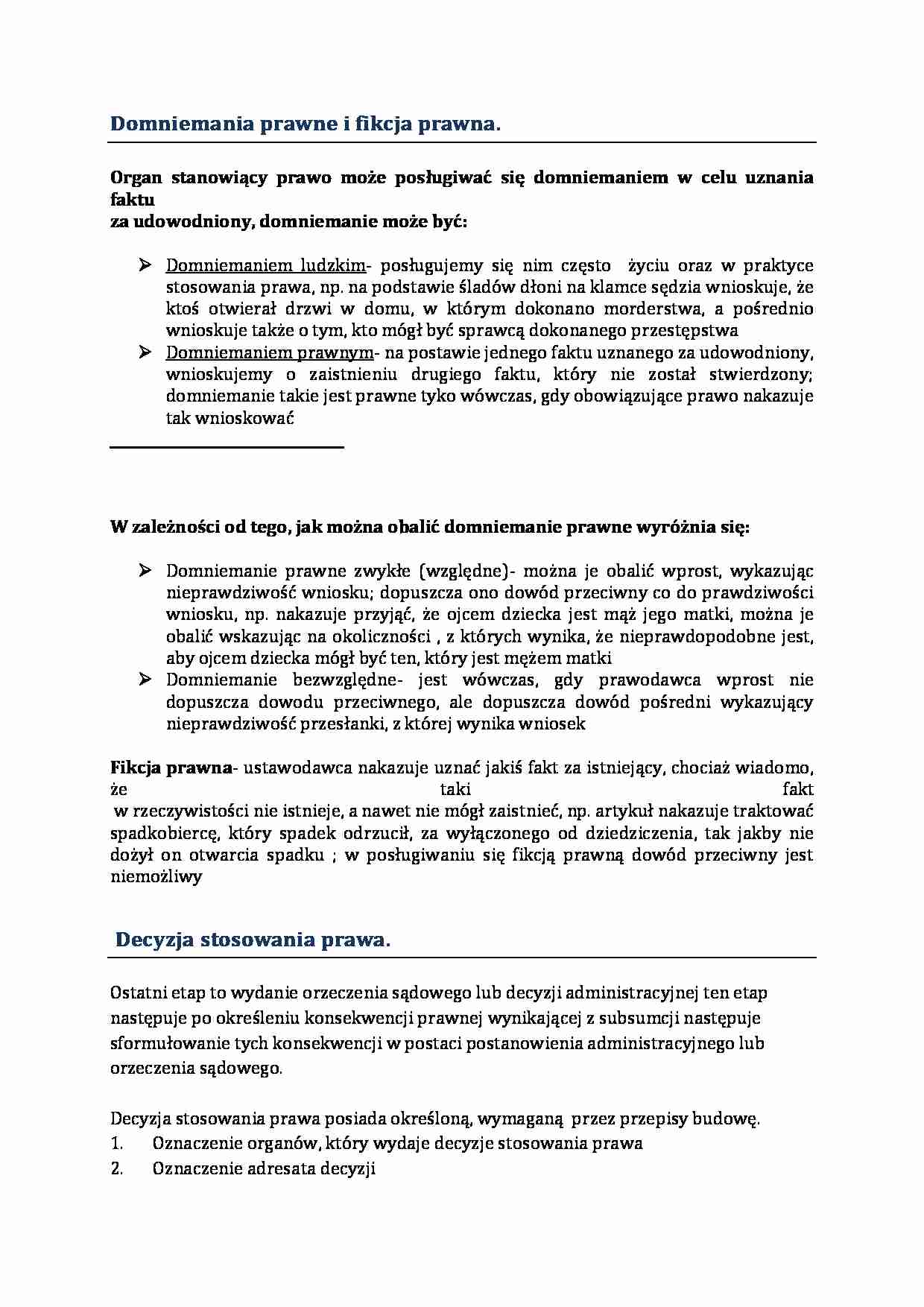 Fomniemania prawne, fikcja prawna - wykład. - strona 1