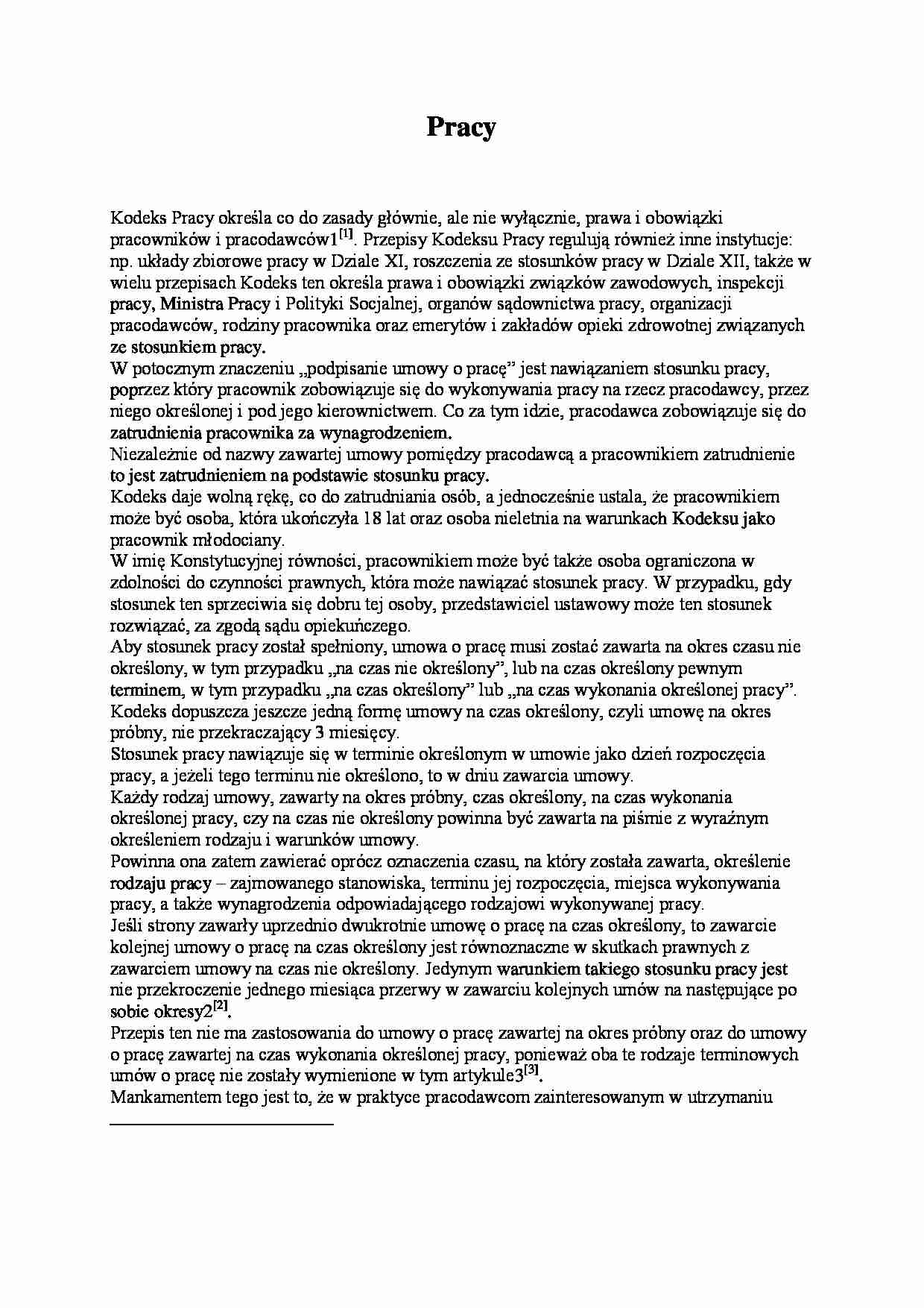 Prawo pracy - wykład. - strona 1