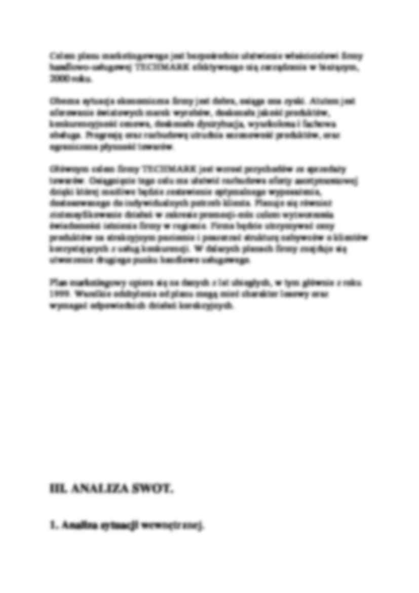 Charakterystyka firmy handlowo-usługowej TECHMARK - opracowanie. - strona 2