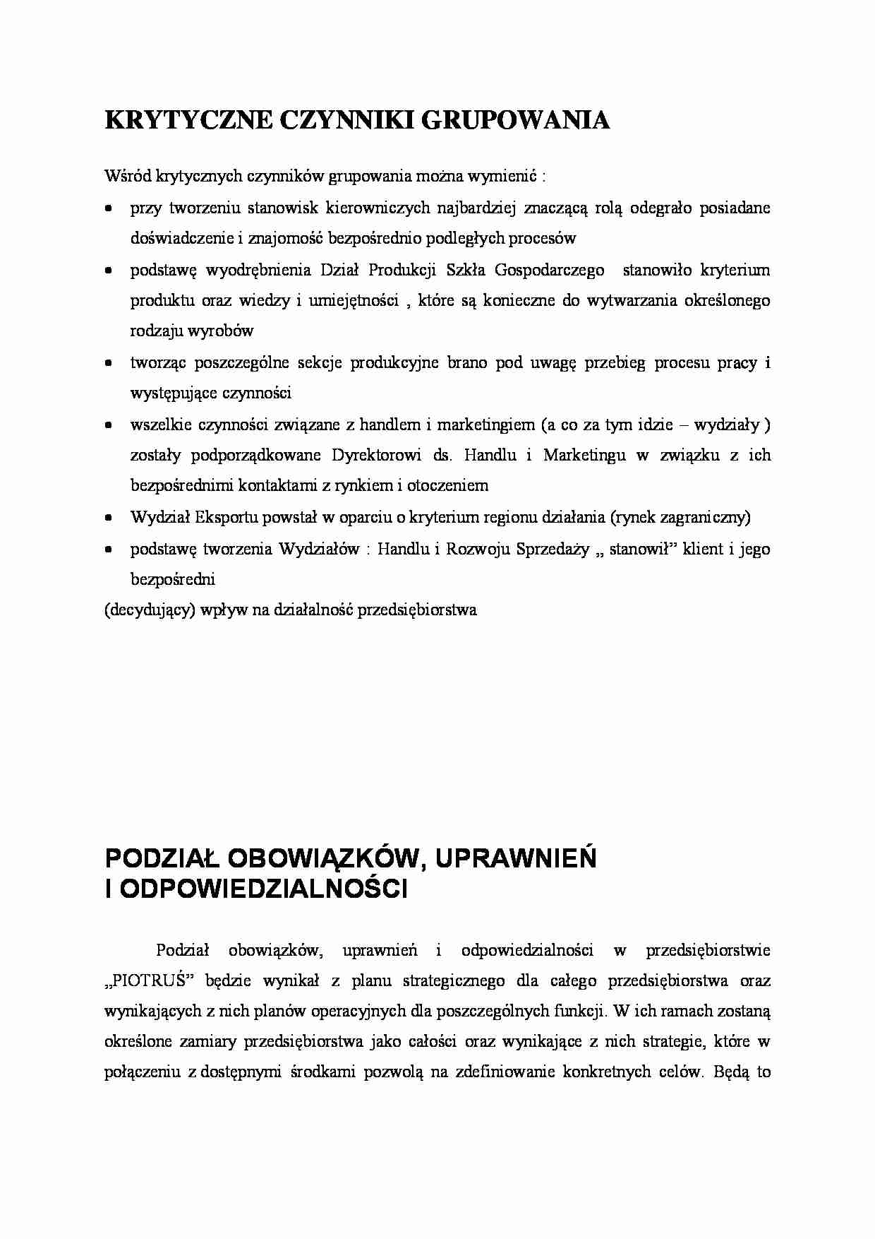 Krytyczne czynniki grupowania - wykład. - strona 1