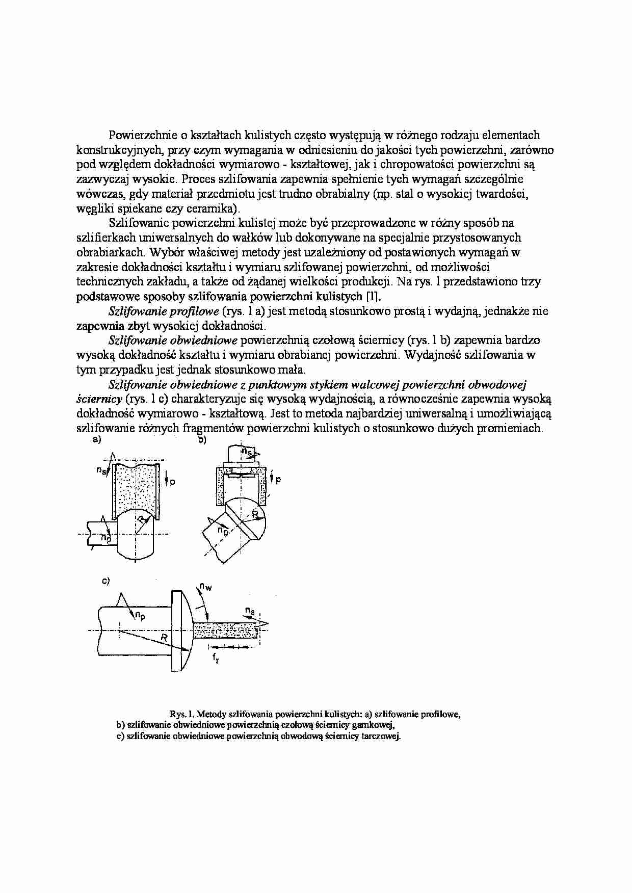 Opracowanie instrukcji ustawienia przyrządu do szlifowania powierzchni. - strona 1