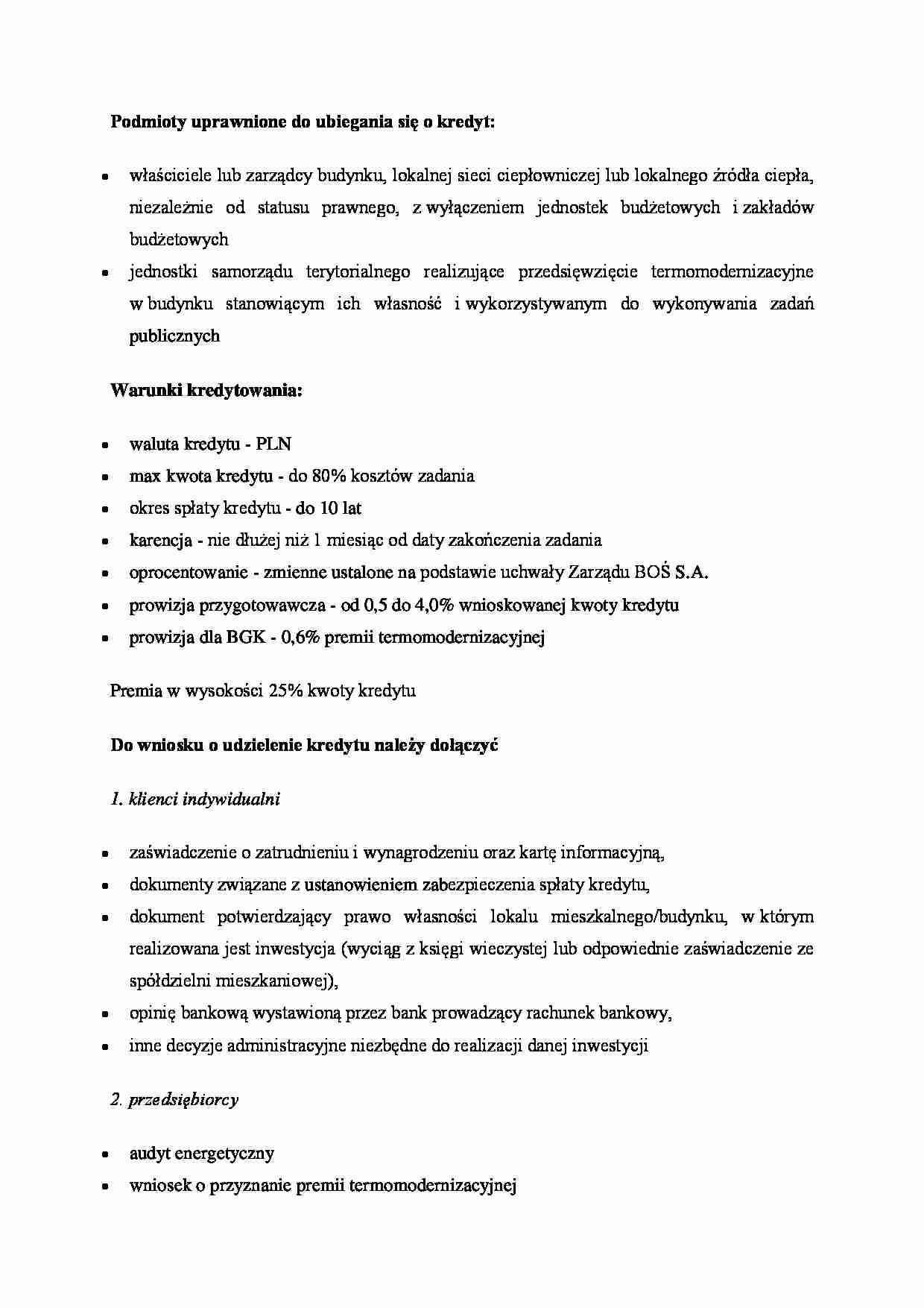 Warunki kredytowania - wykład. - strona 1