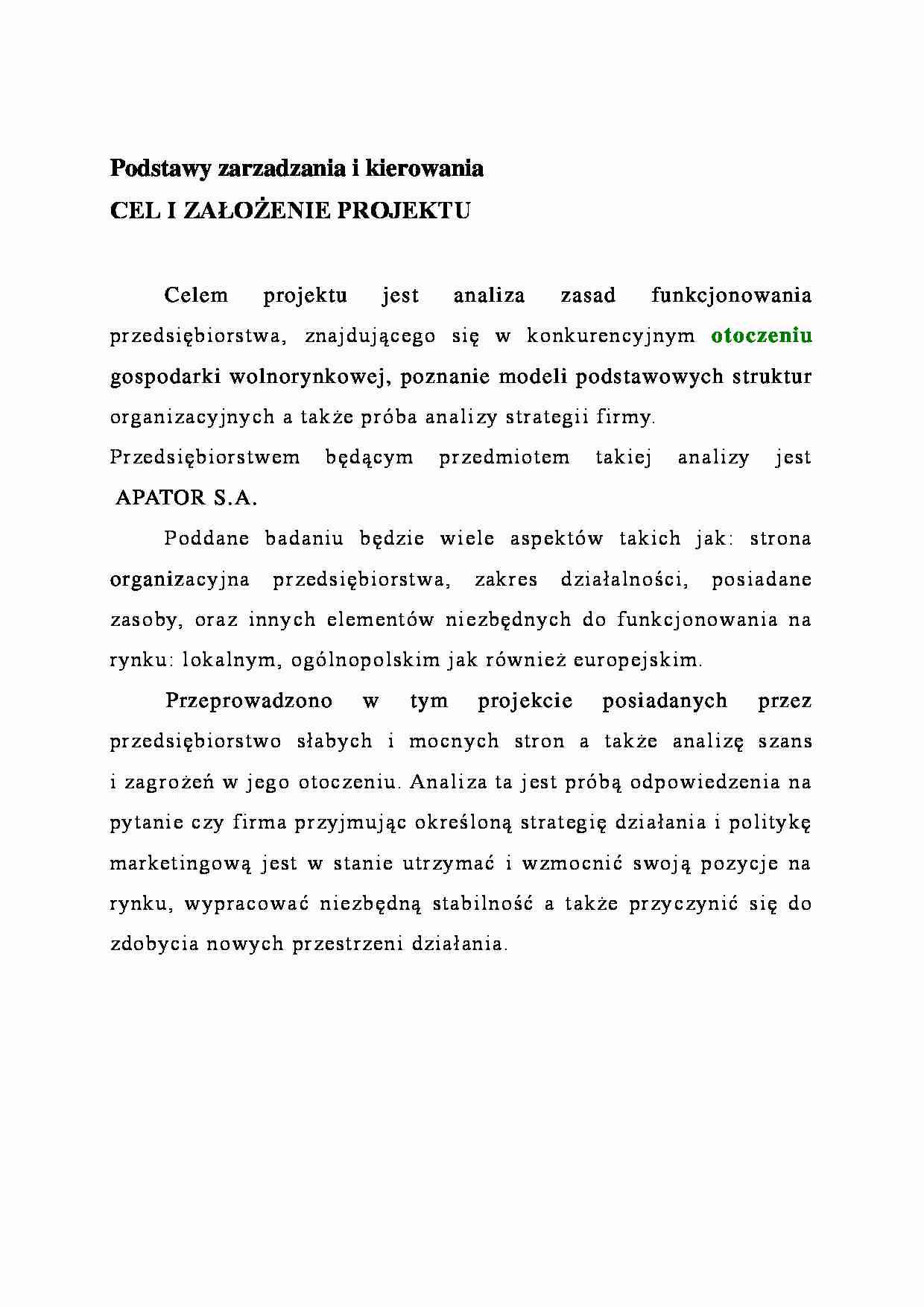 Podstawy zarzadzania i kierowania - wykład. - strona 1