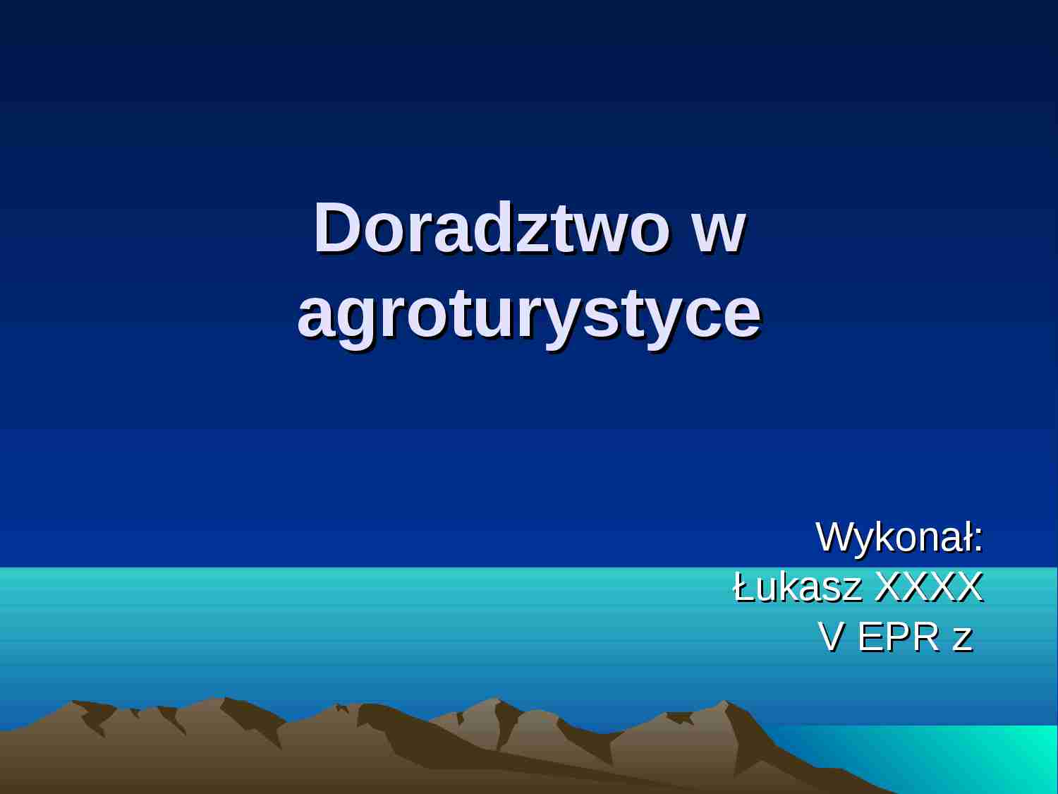 Pojecie doradztwa w agroturystyce - prezentacja. - strona 1