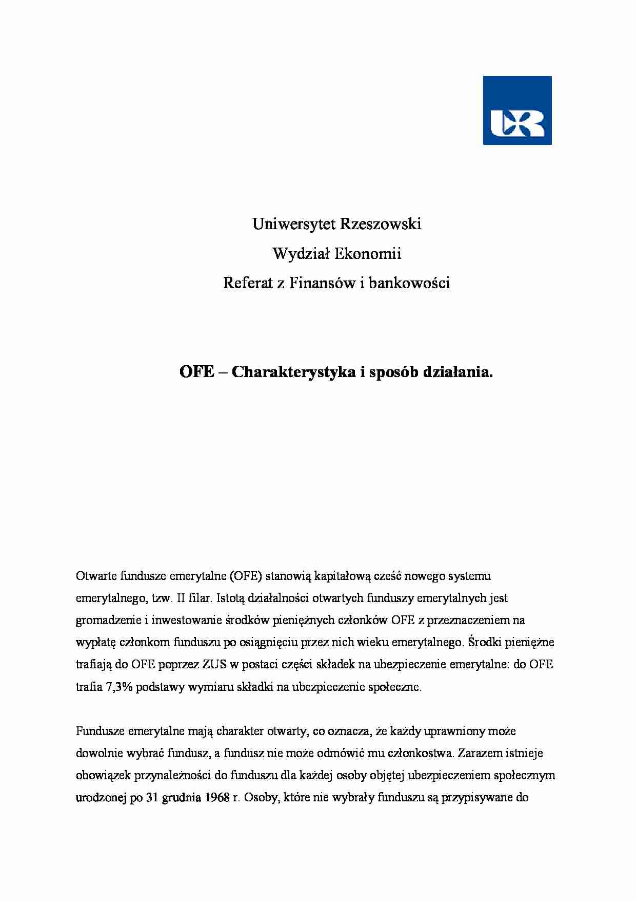 Otwarte fundusze emerytalne - wykład - strona 1