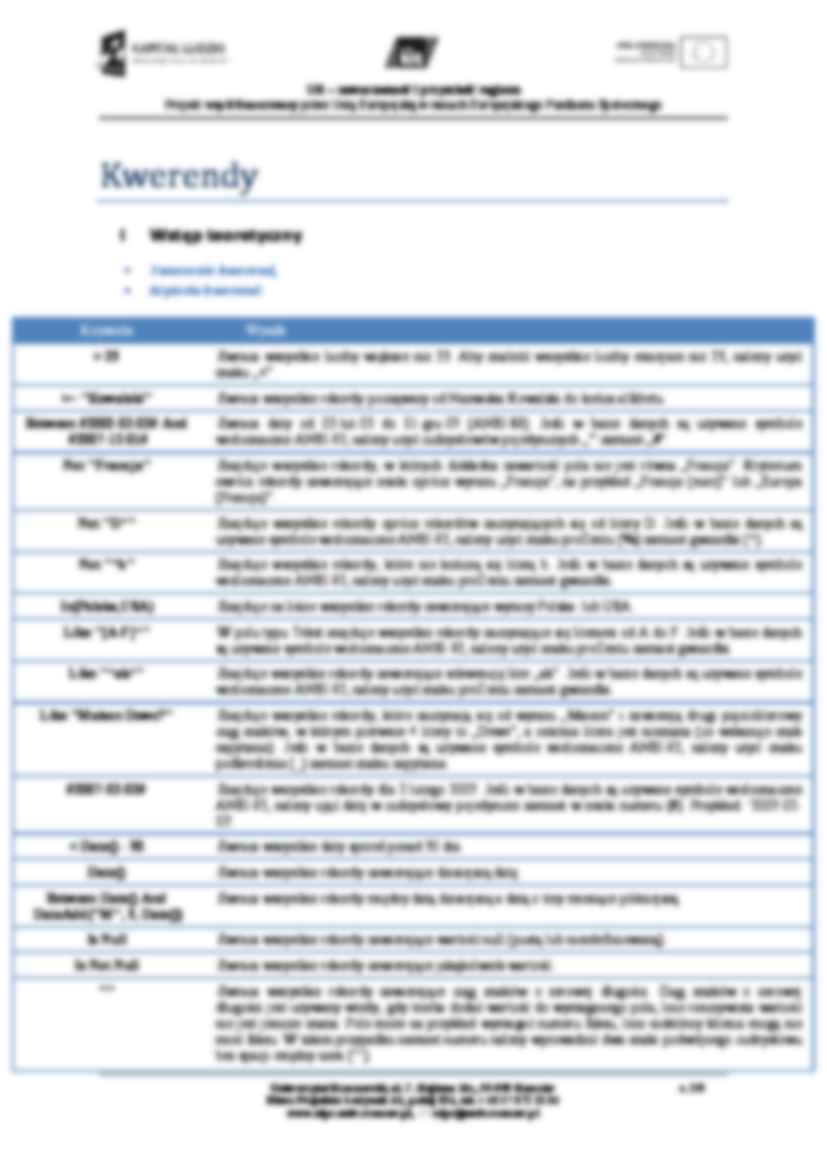 Bazy danych 2 - ćwiczenia. - strona 2