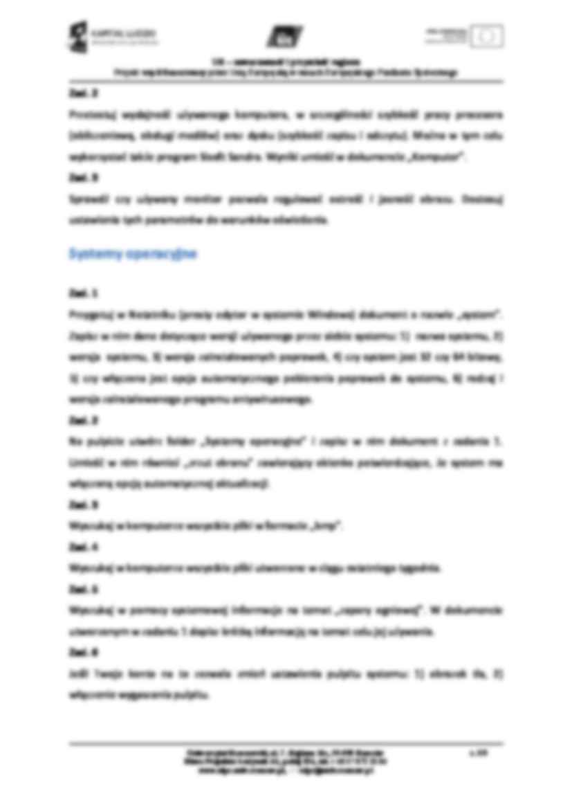 Budowa komputera, systemu operacyjne - ćwiczenie nr 1. - strona 3