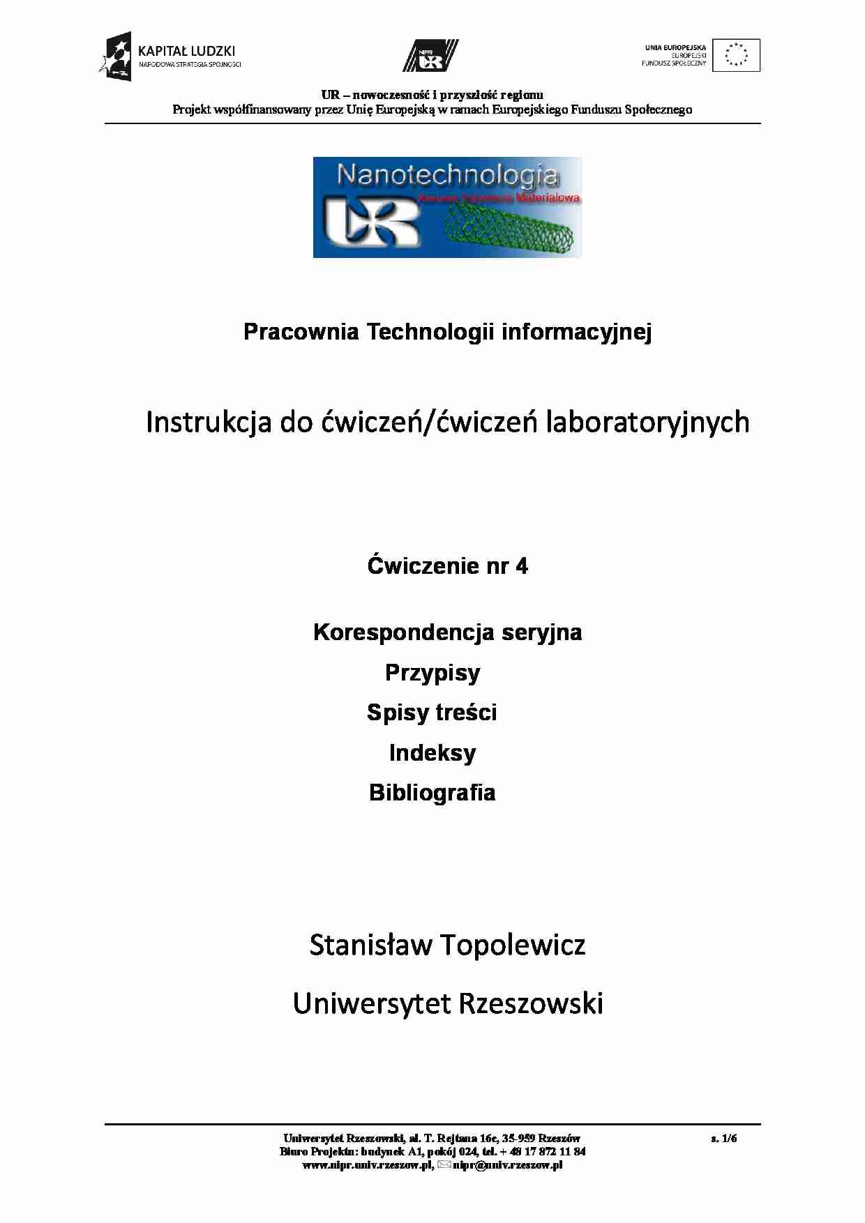 Korespondencja seryjna - ćwiczenia. - strona 1