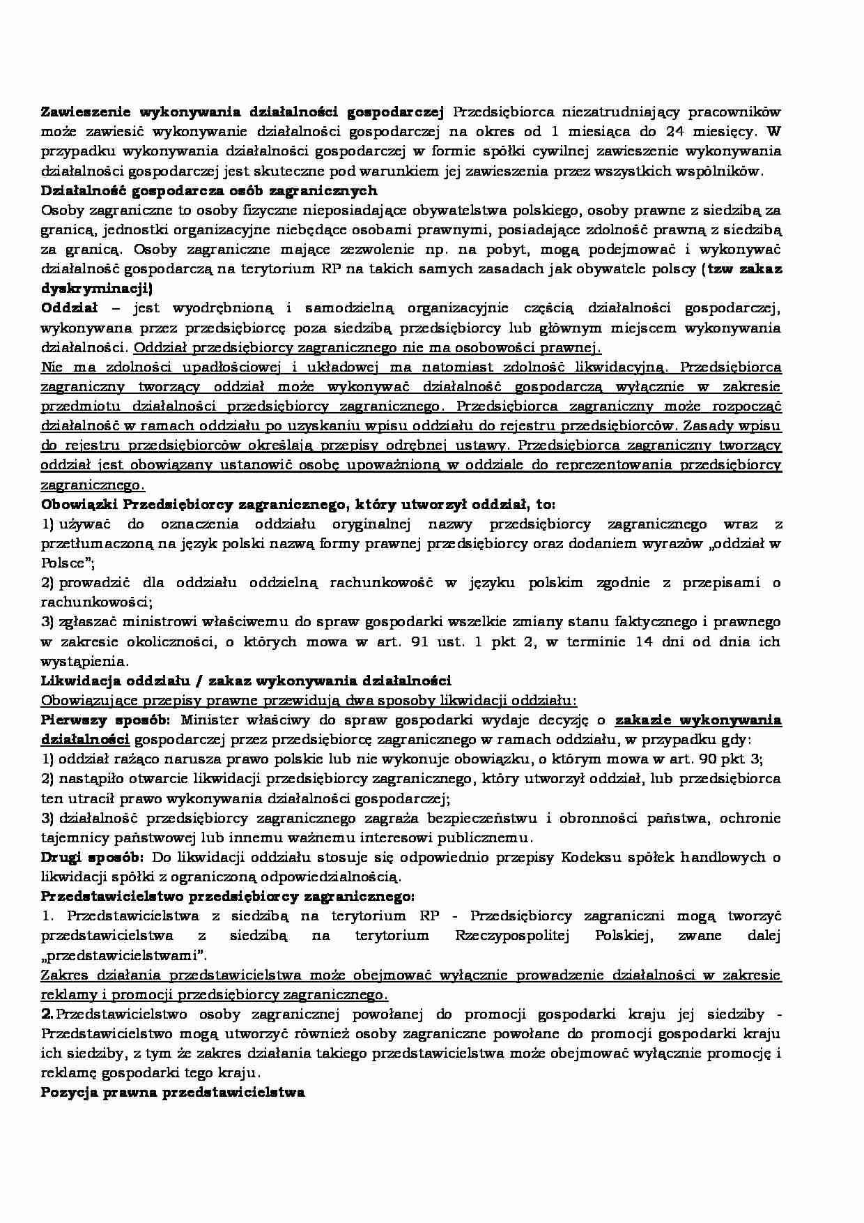 Oddział, zawieszanie i działalność - wykład. - strona 1
