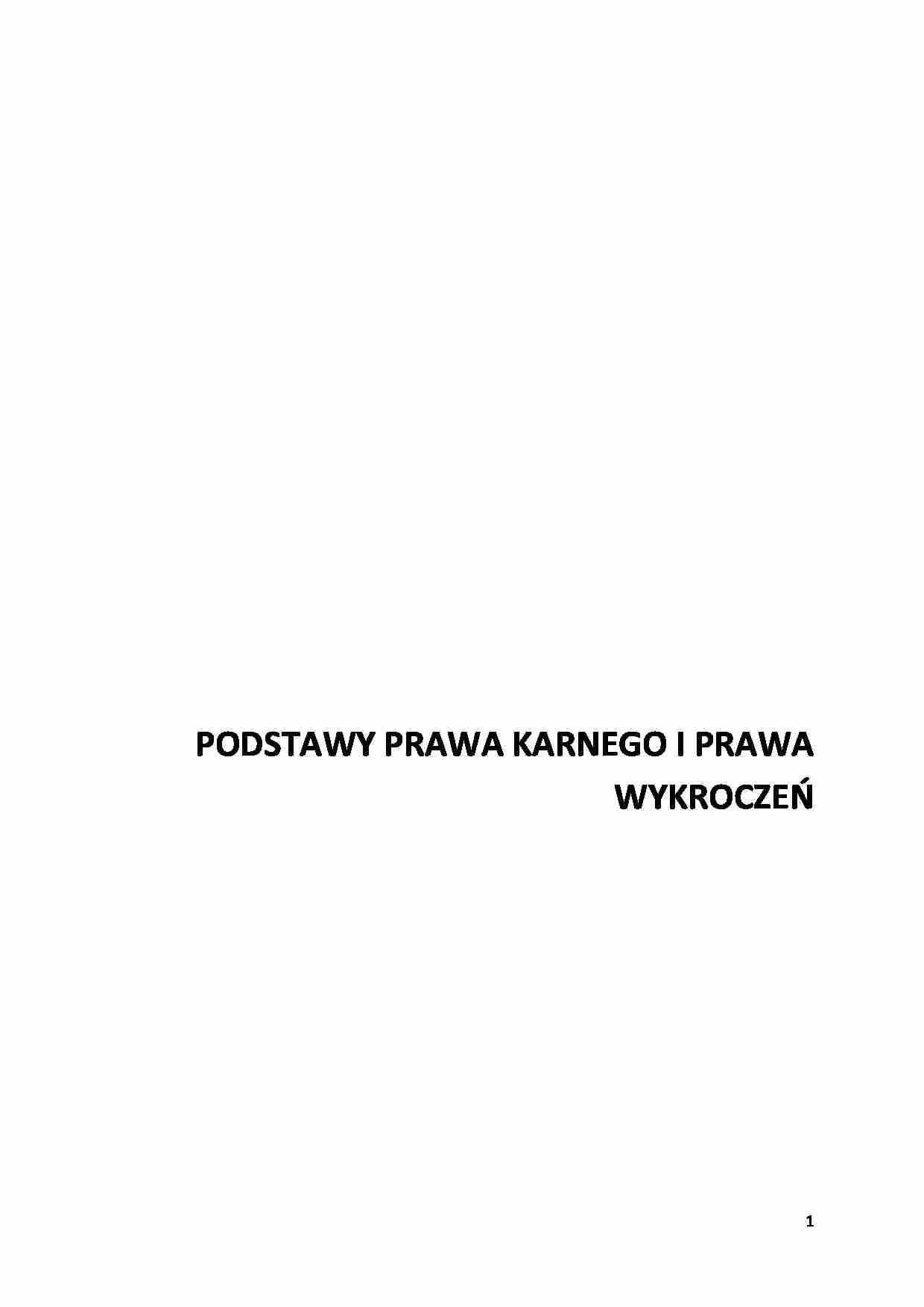 Podstawy prawa karnego i prawa wykroczeń - wykład. - strona 1