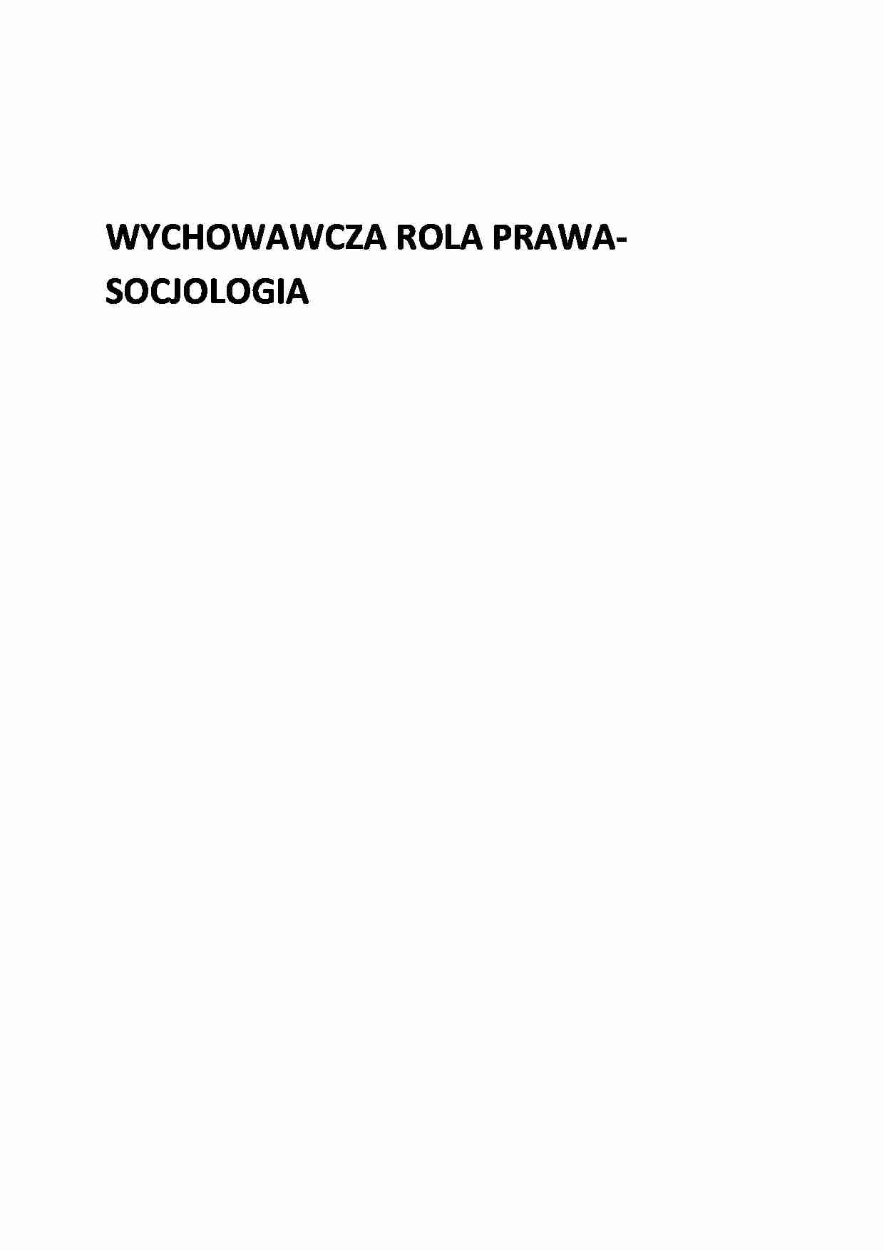 WYychowawcza rola prawa-socjologia - schemat. - strona 1